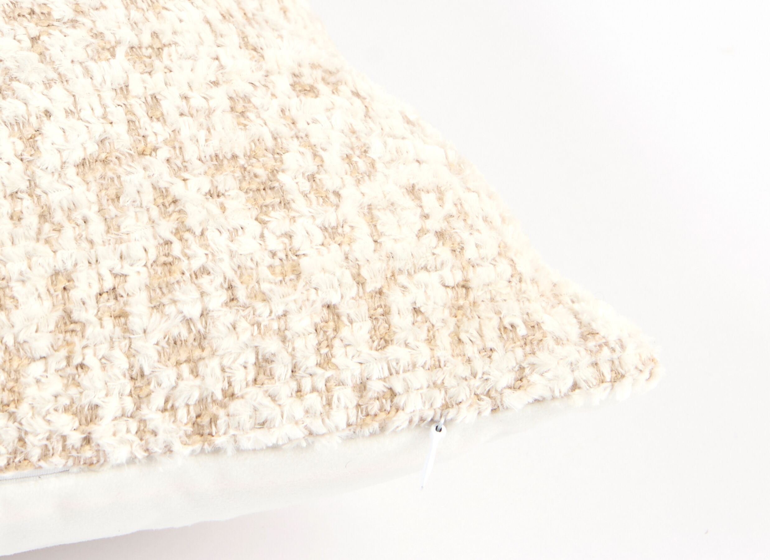 Detailfoto - Kussen Esbly 43x43cm - stof - creme & zand