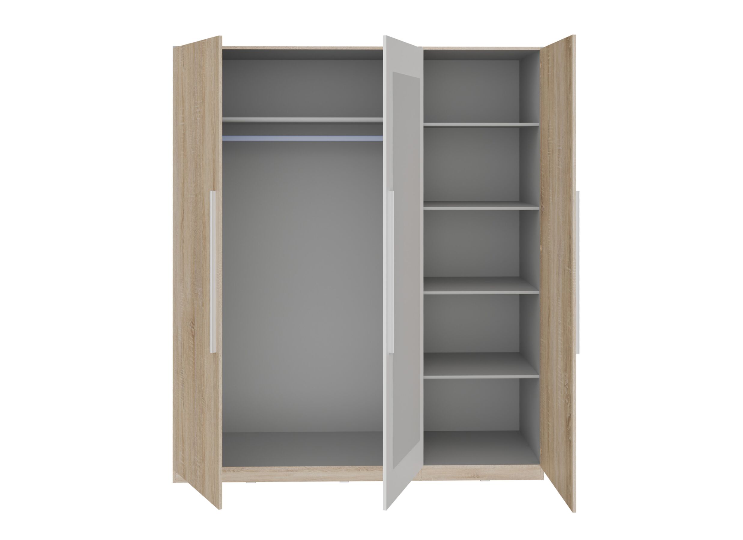 Indeling - Kleerkast Helen 181cm - decor - sonoma eik & wit