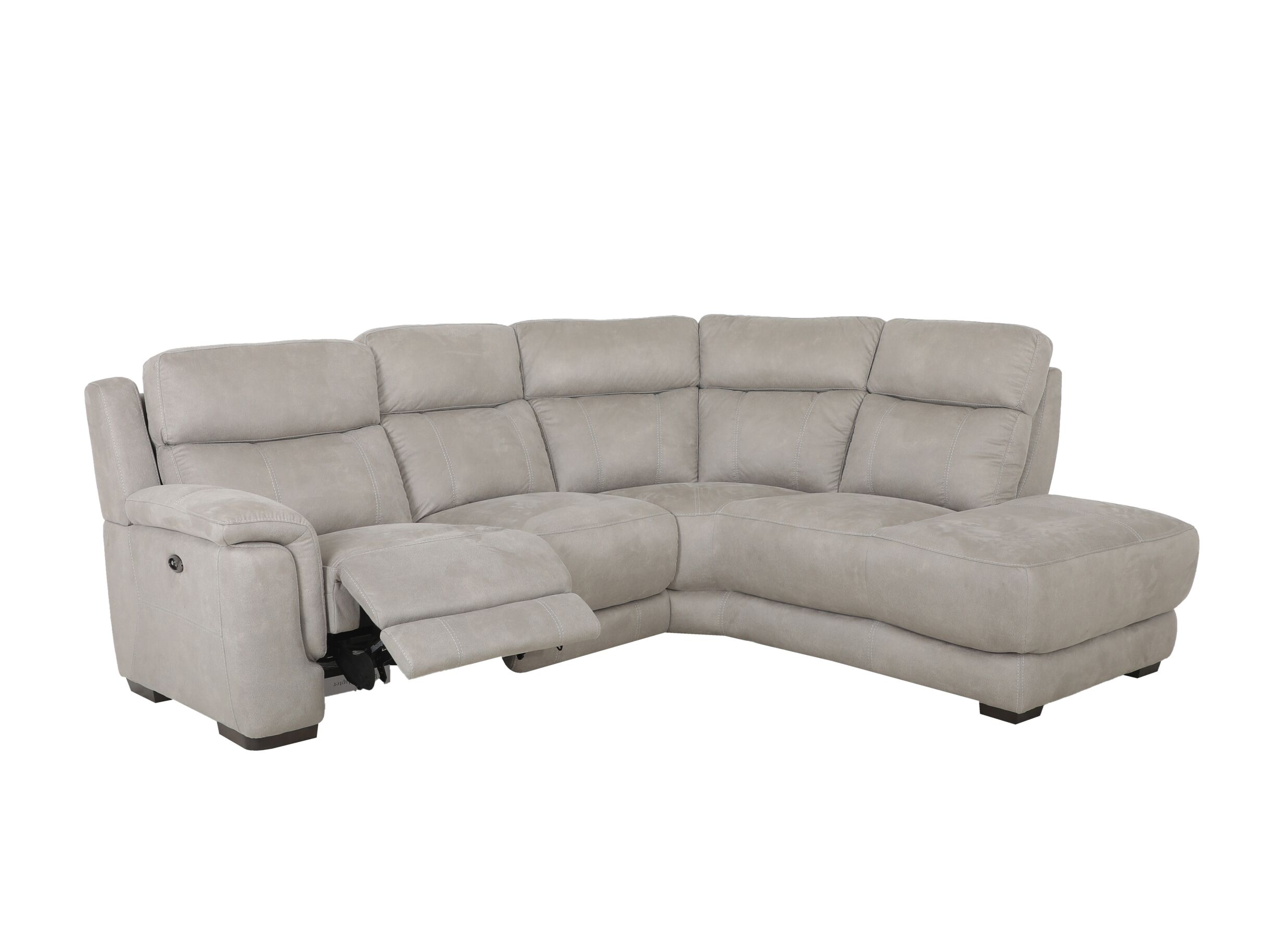 Aperçu - Canapé d'angle Elton 250x215cm - tissu - dove grey avec relax & siège soft