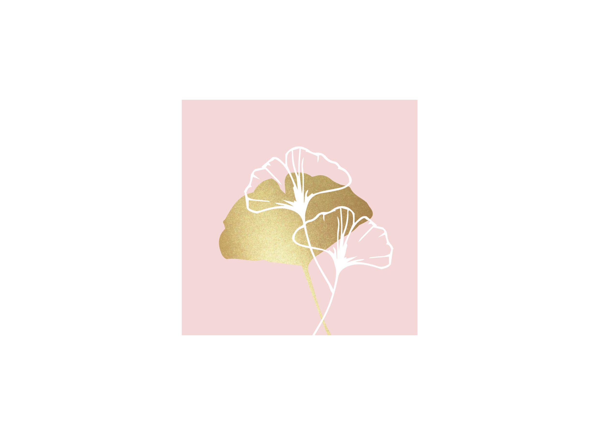 Serviette Golden Gingko 33x33cm rose 20 pièces - Serviette Golden Gingko 33x33cm rose 20 pièces