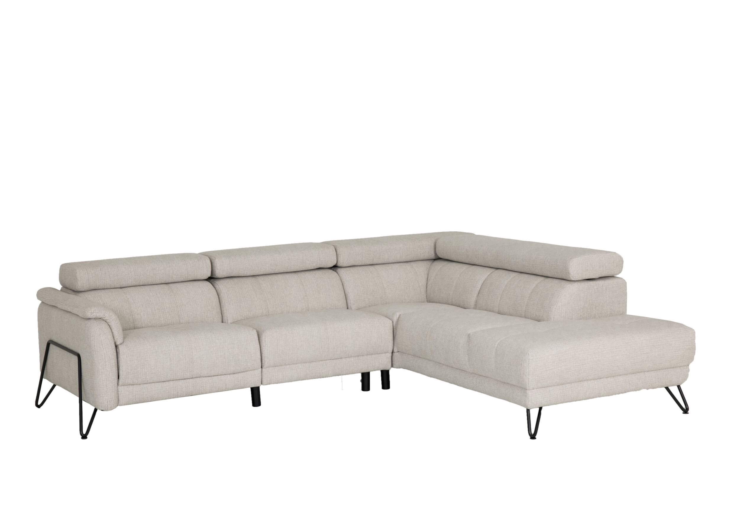 Plus Important - Canapé d'angle Oltens 281x228cm - tissu - beige