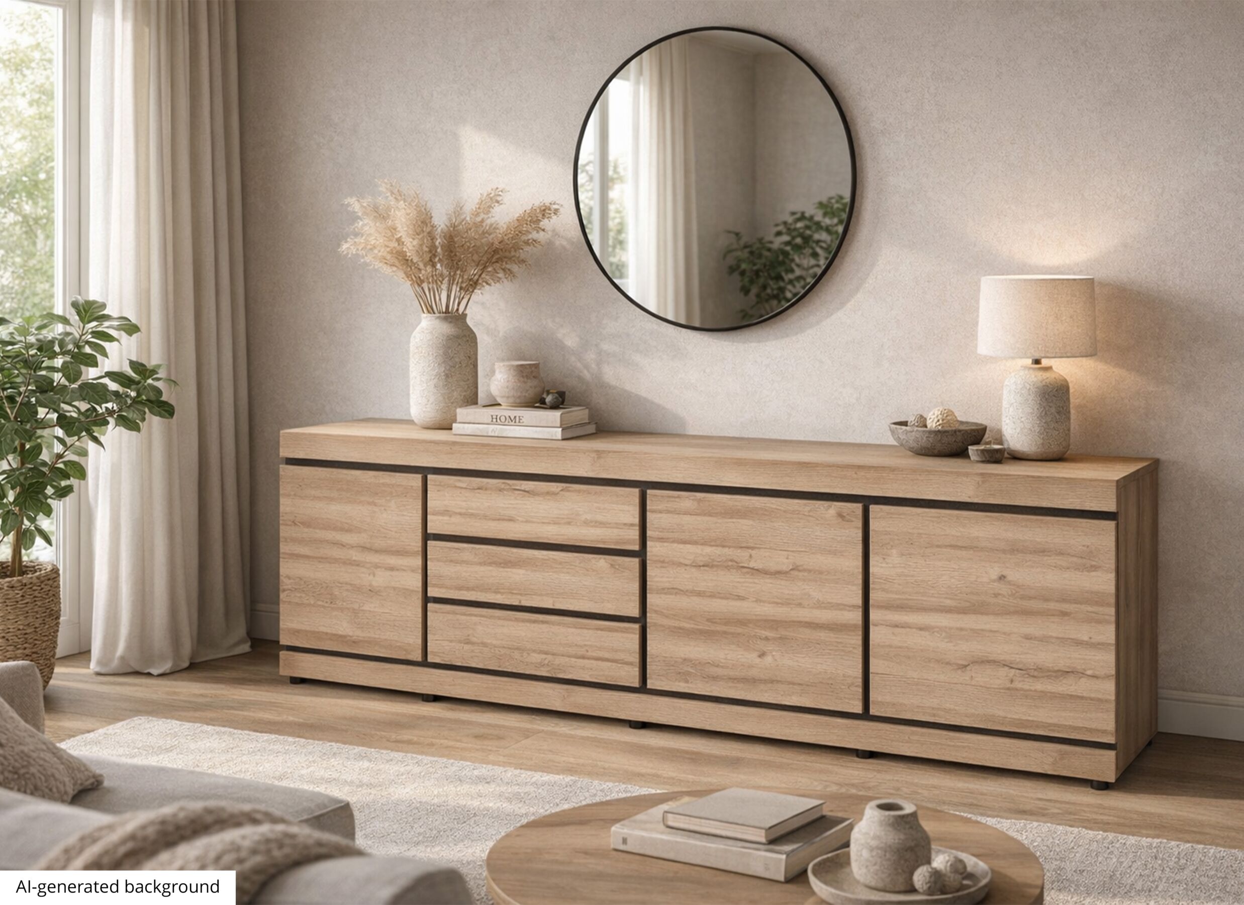 AI Generated - Buffet Marnix 248cm - décor - marron
