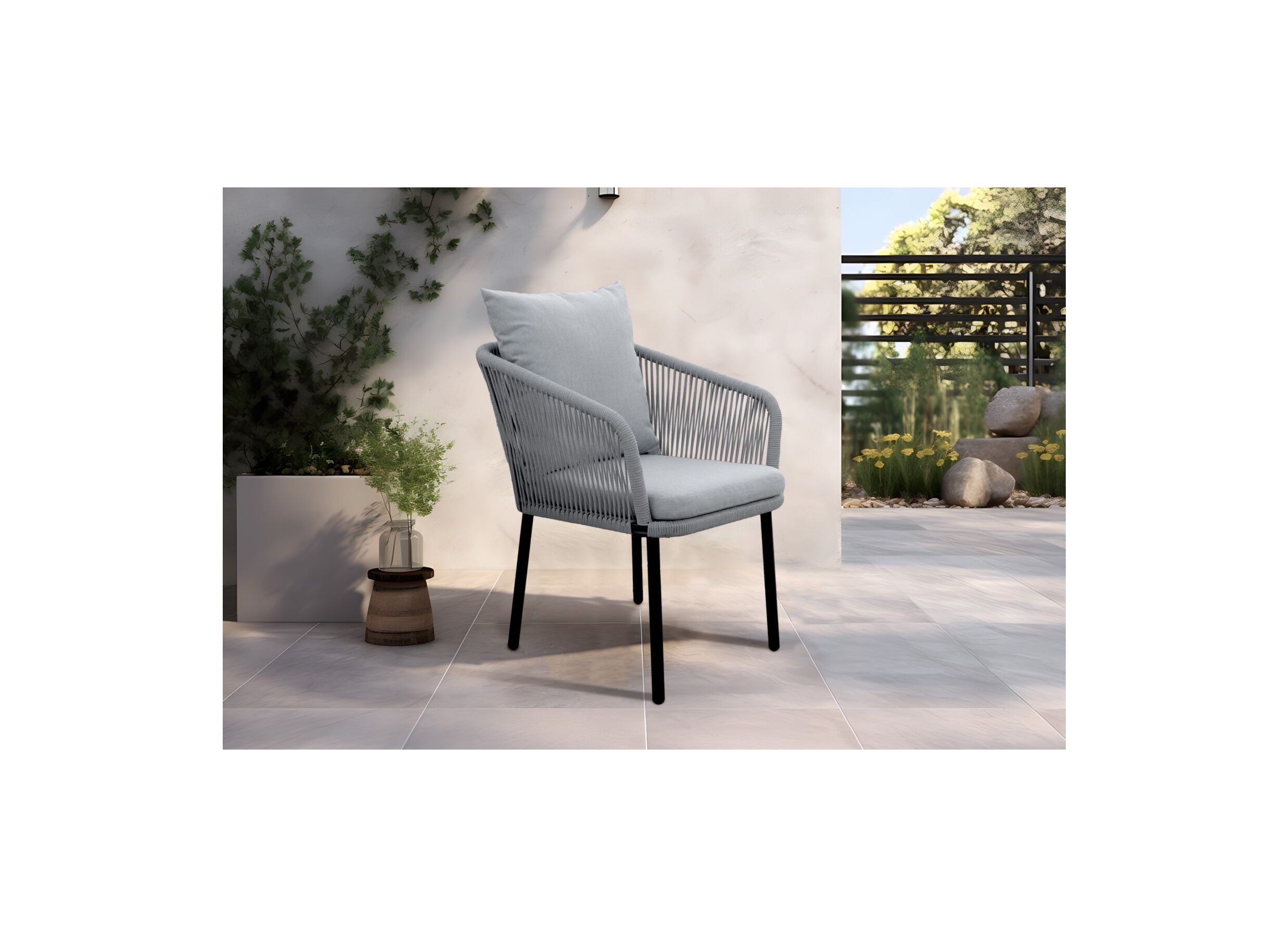 Chaise de jardin Narva métal/fissu gris