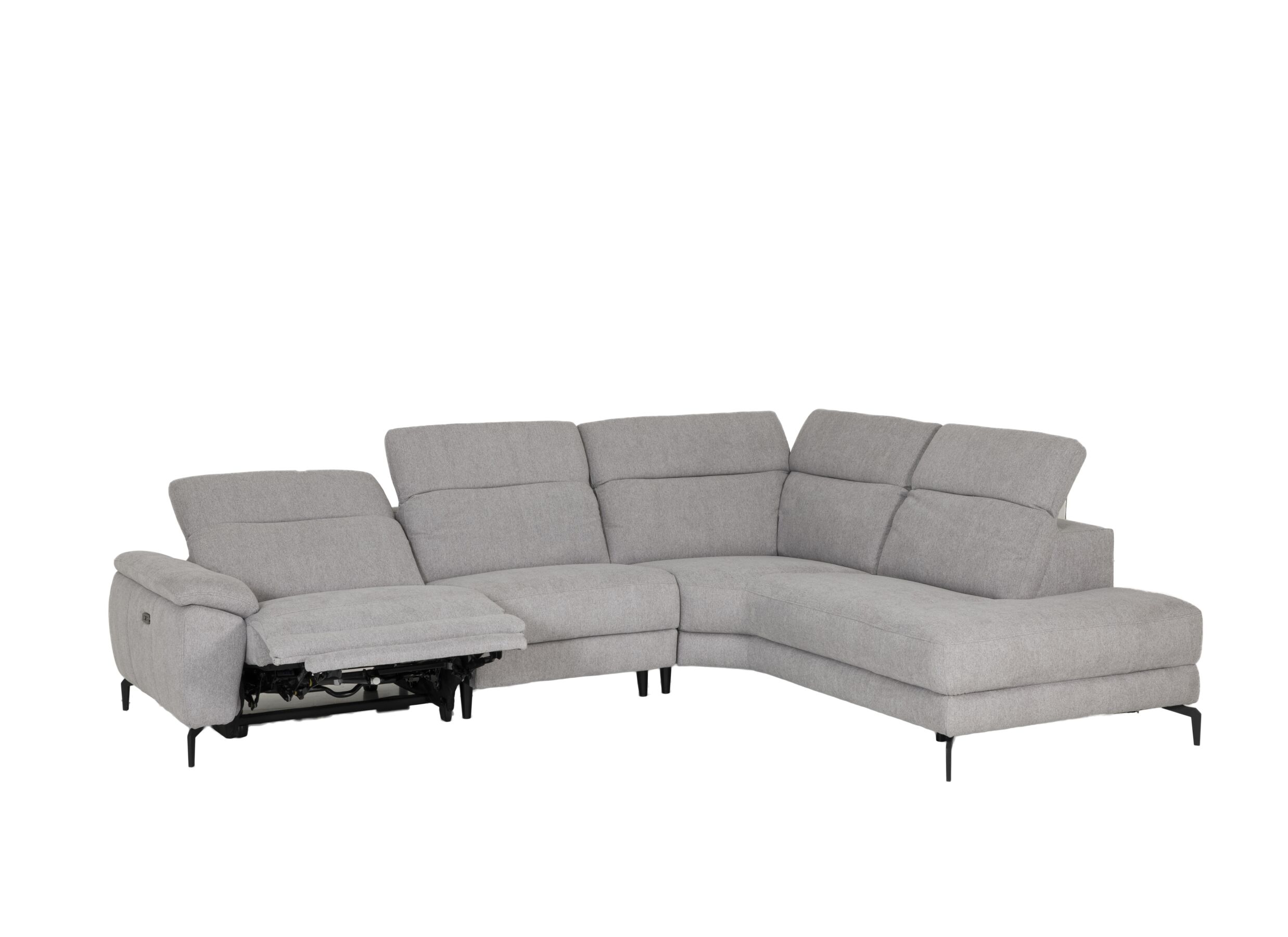 Hoeksalon Sub 302x243cm - stof - zilvergrijs met relax