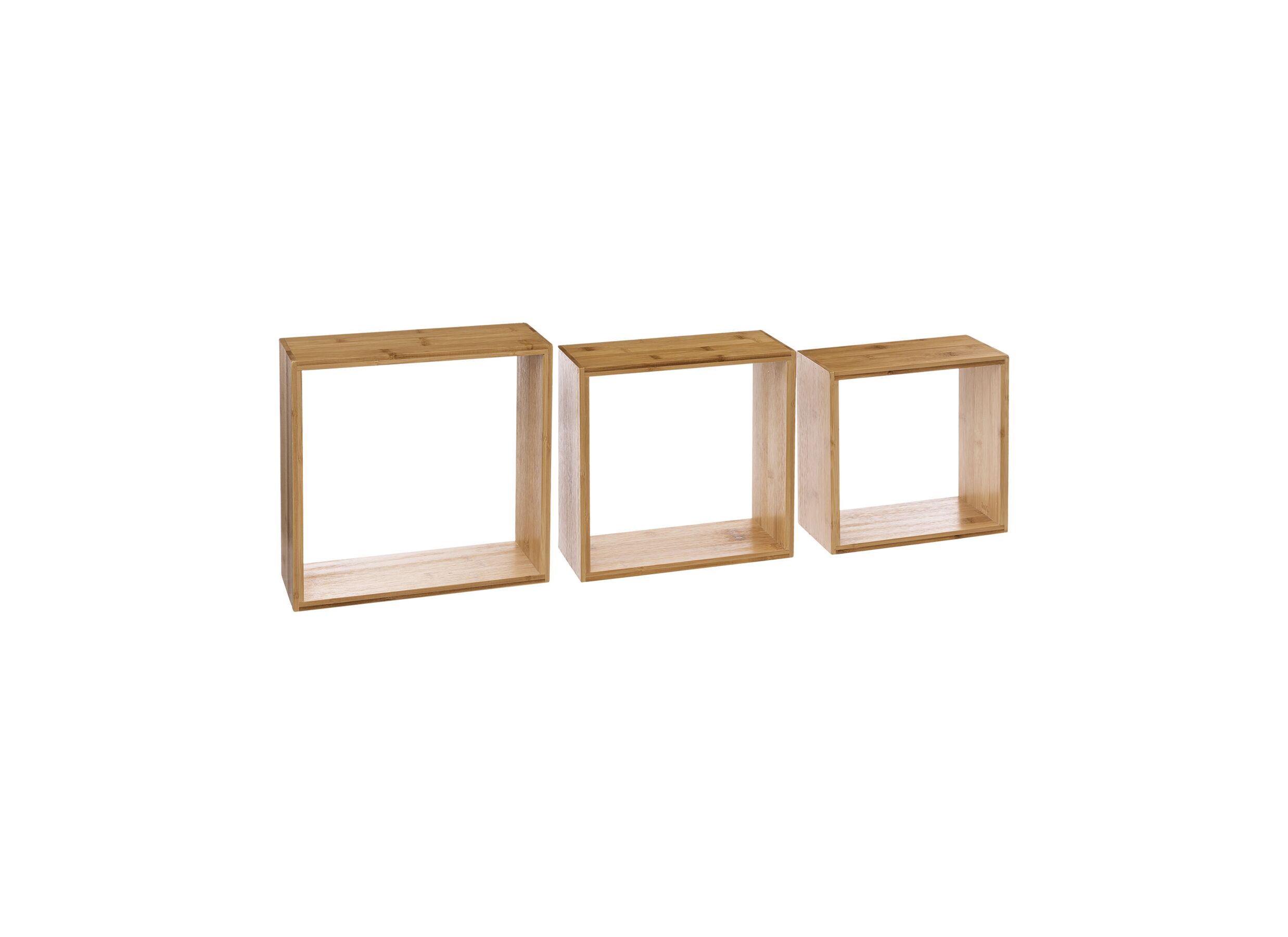 Wandcube naturel set van 3