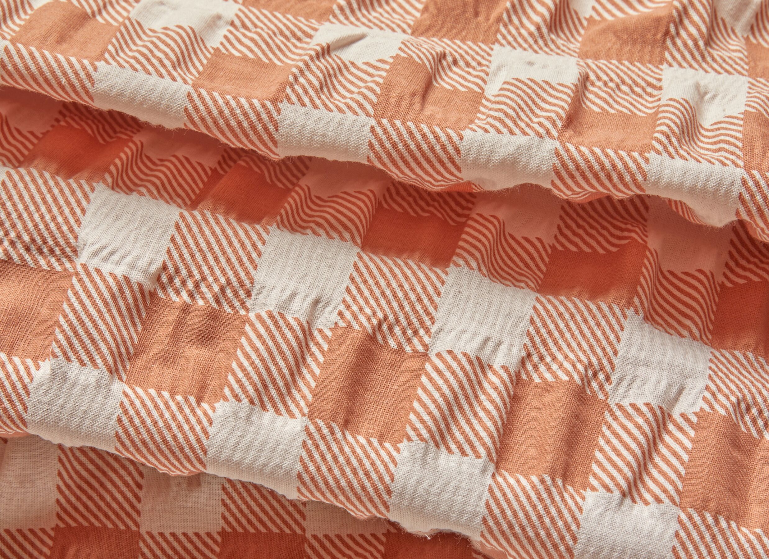 Detail - Housse de couette Vichy 240x220cm - polyester - terracotta