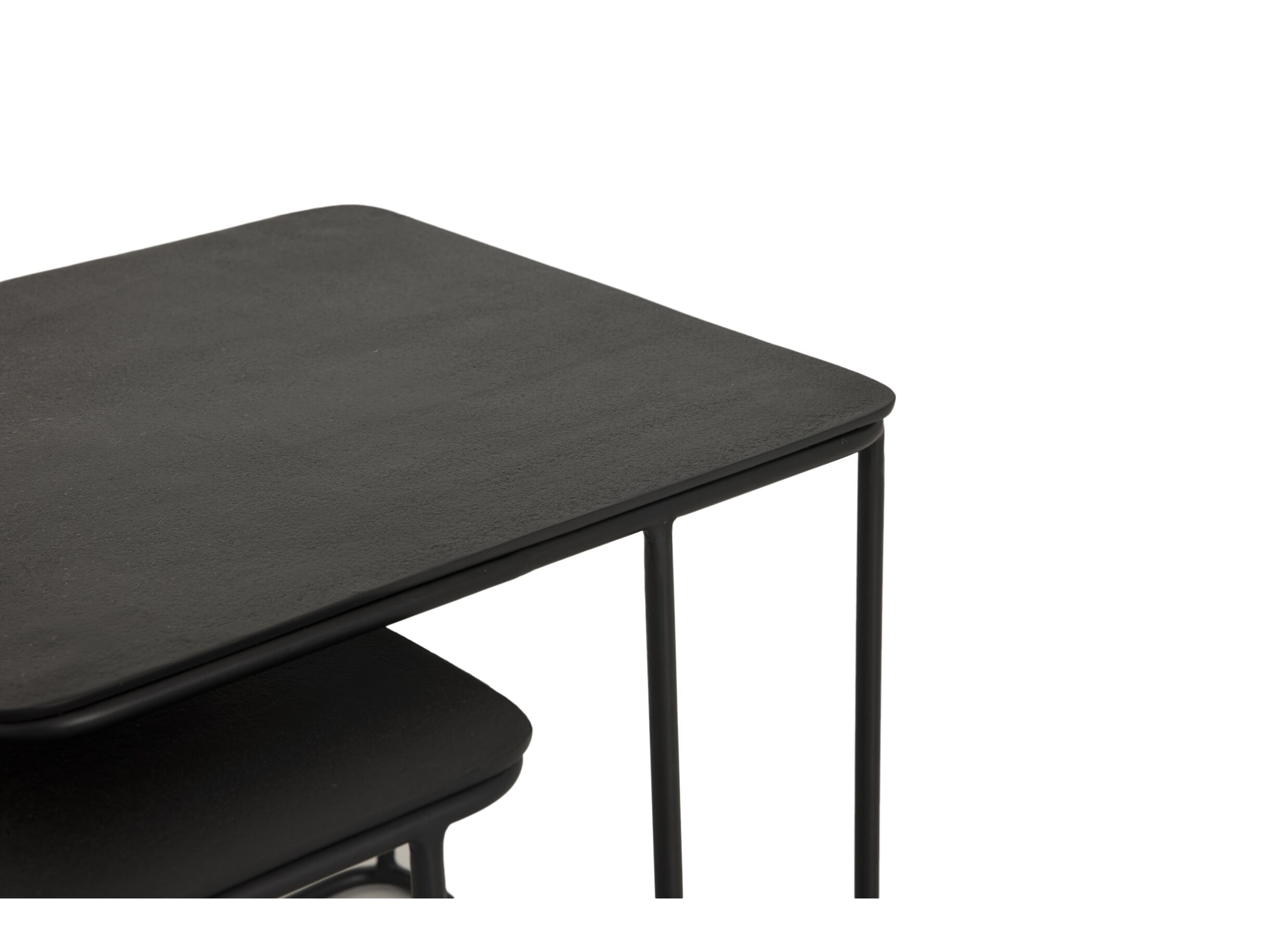 Salontafel Century Ø62/Ø46cm - metaal - zwart set van 2