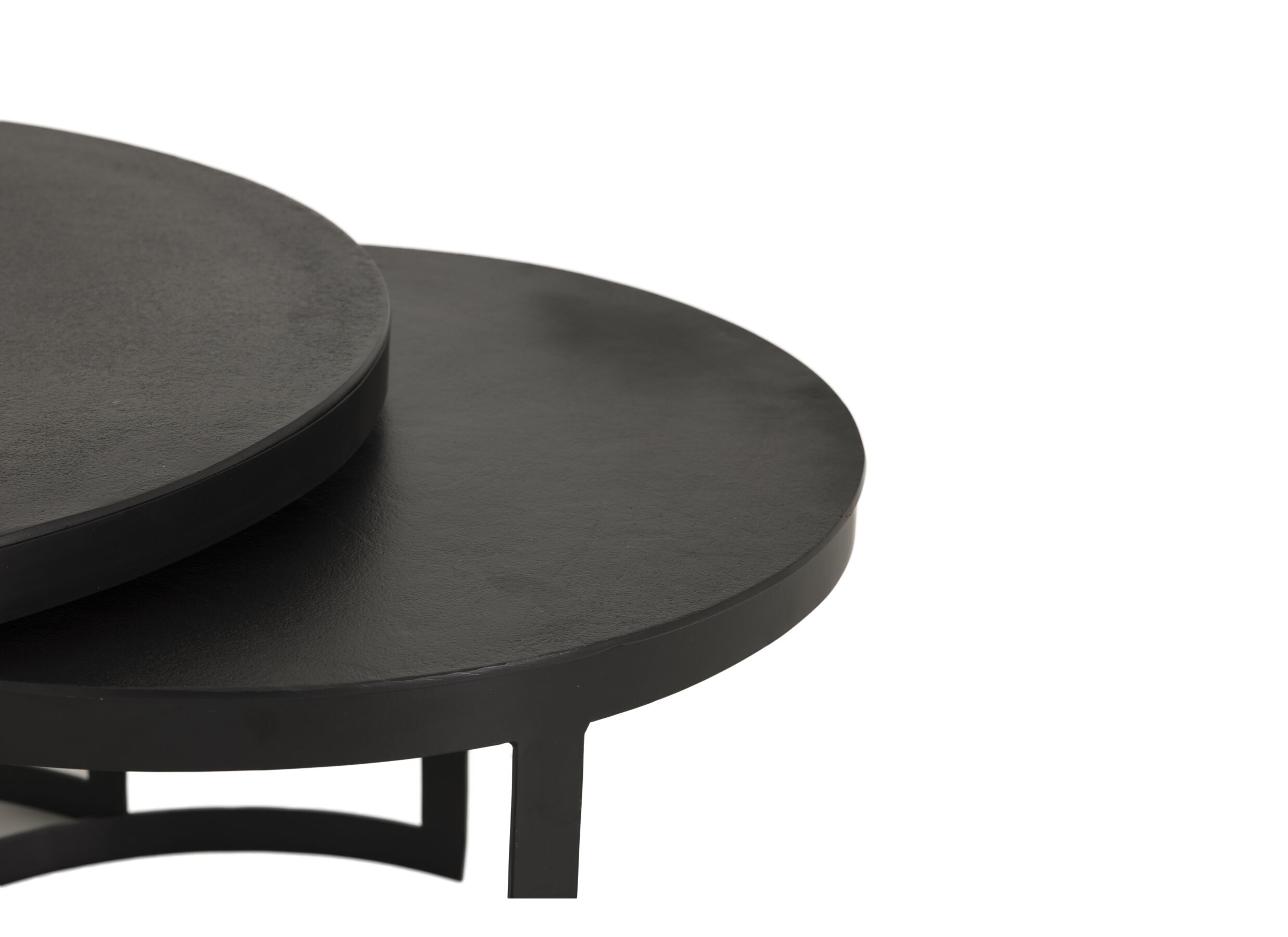 Table basse Skudde métal ronde lot de 2