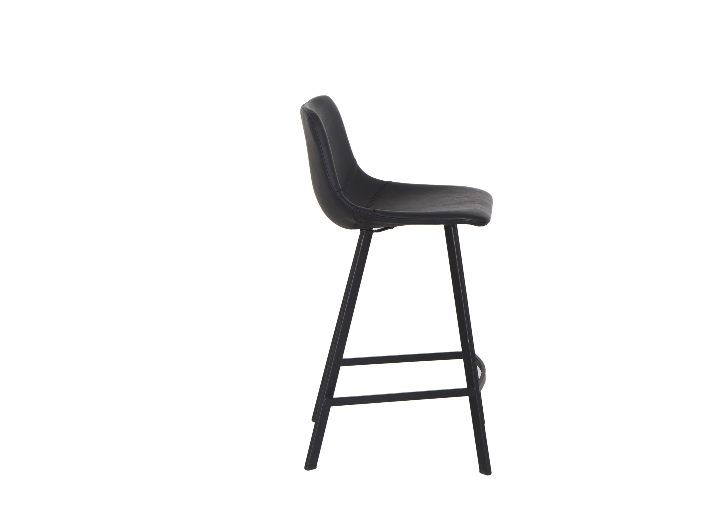 Barstoel Spartacus ZH65cm - lederlook - zwart