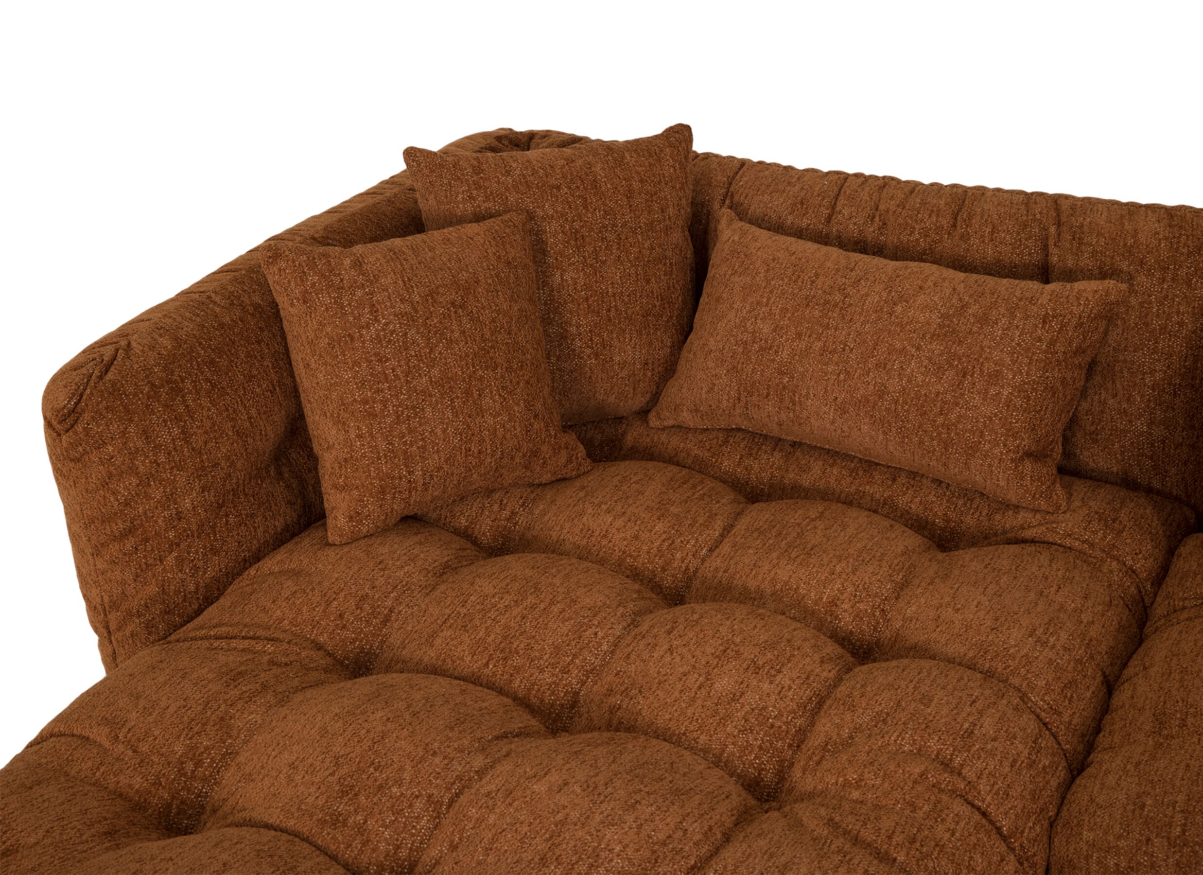 Detail - Canapé d'angle Molise 300x185cm - tissu - terra