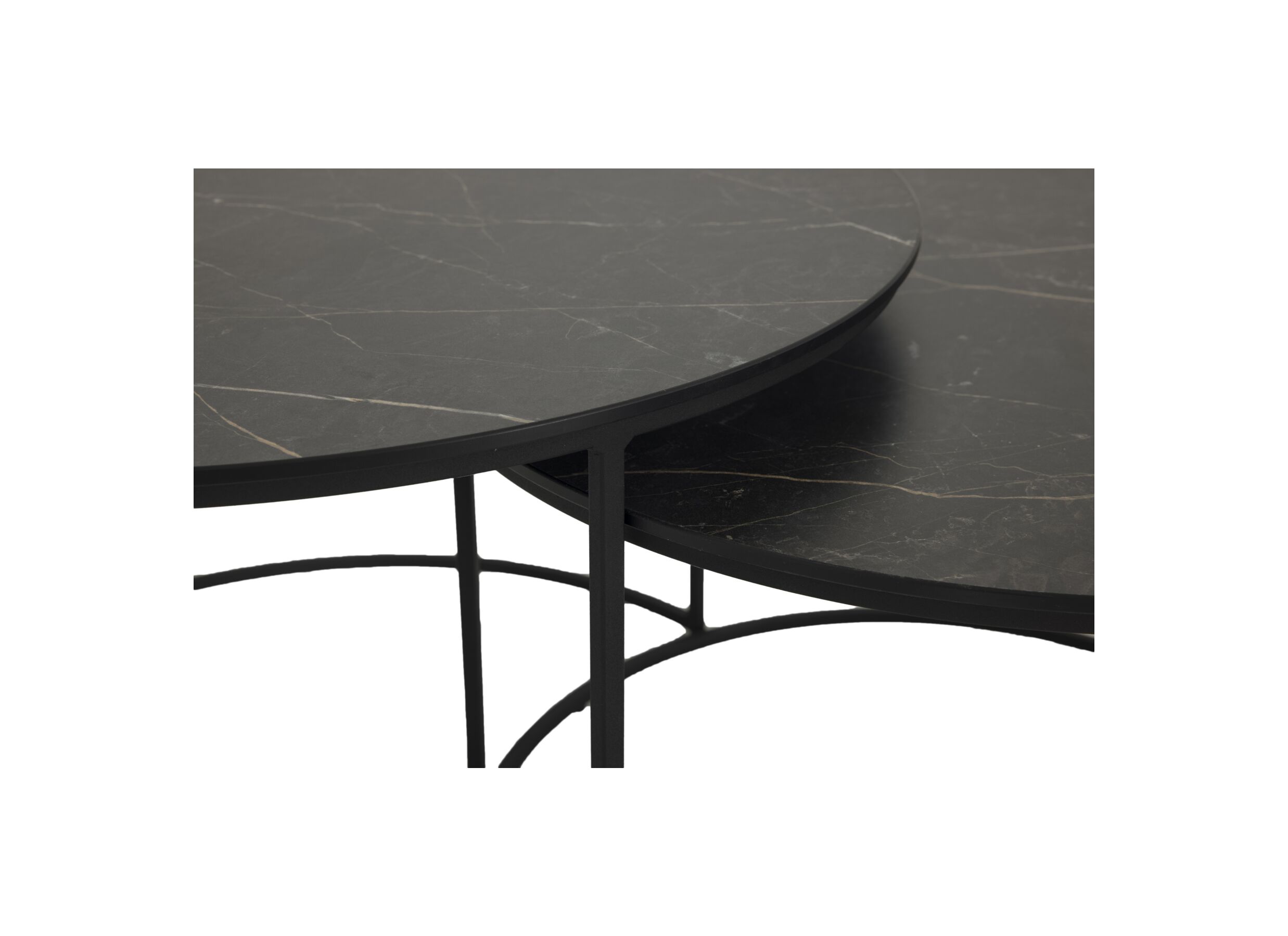 Table basse Windsor Ø75x44,4cm/Ø65x39cm - lamulux - noir lot de 2