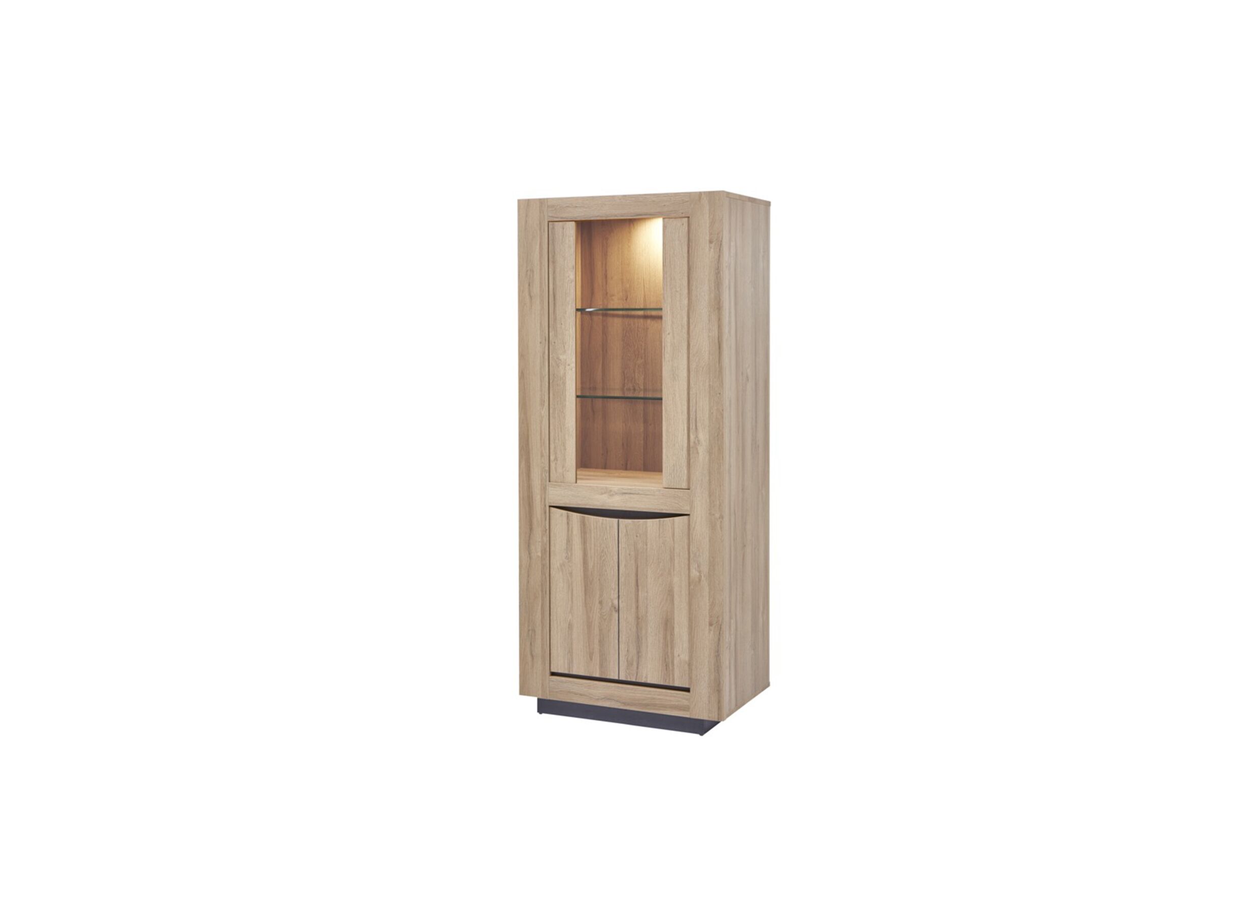 Hoofdfoto - Vitrinekast 77cm - decor - French oak/grijs