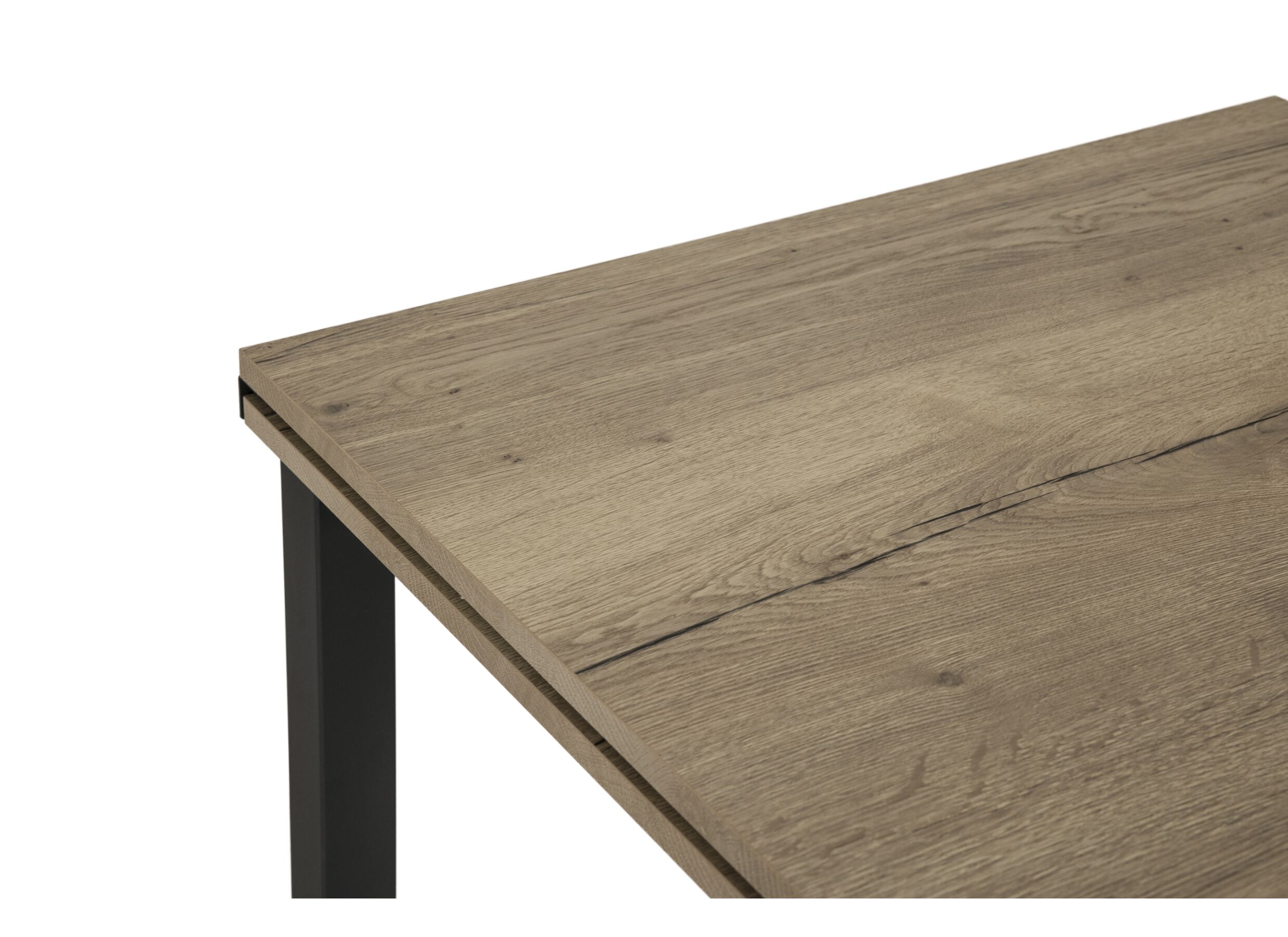 Detail - Table Vienna 80/140x80cm - chêne massif/métal - naturel/anthracite