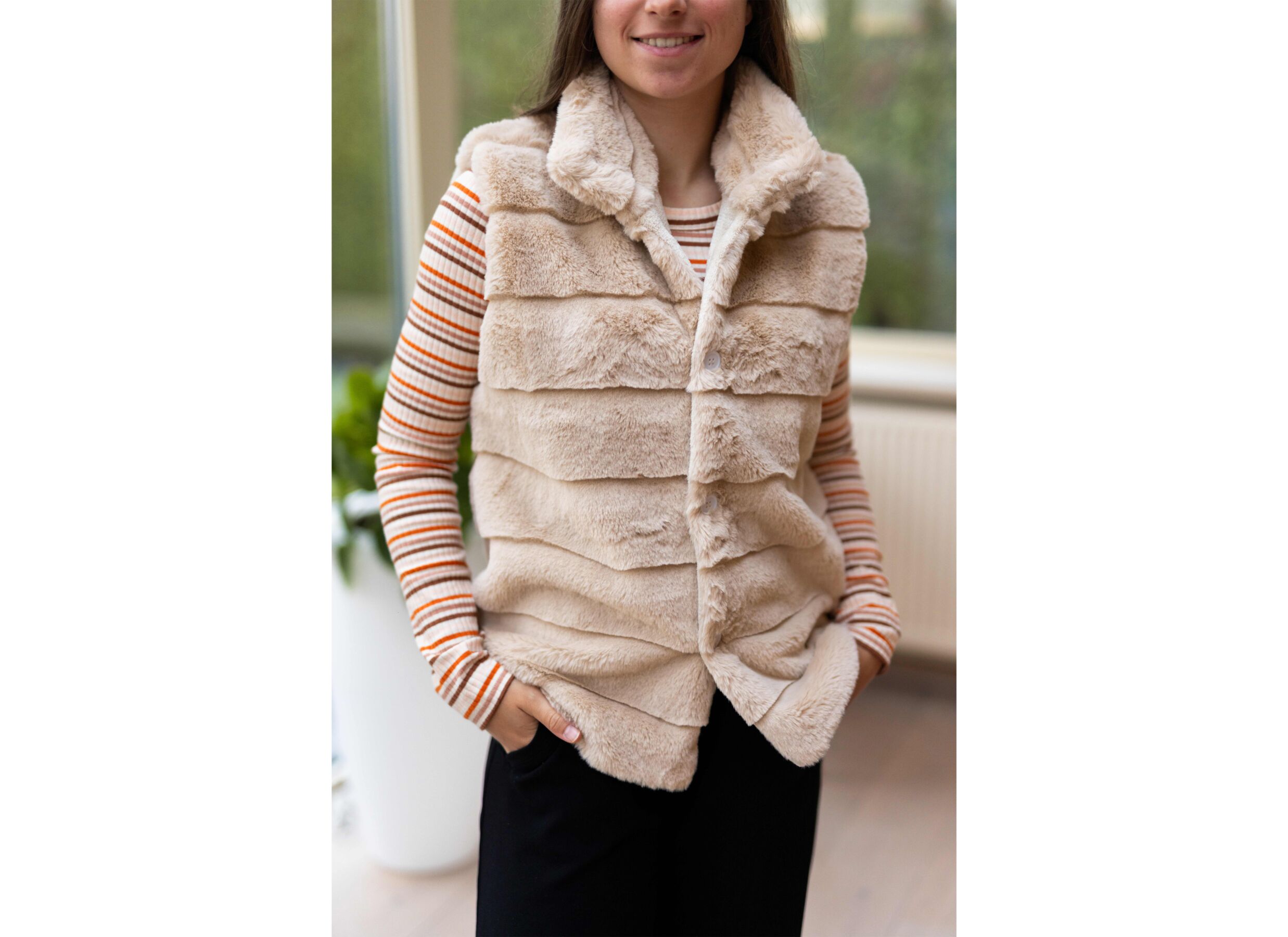 Overzichtsfoto - Poncho Florence microvezel - beige