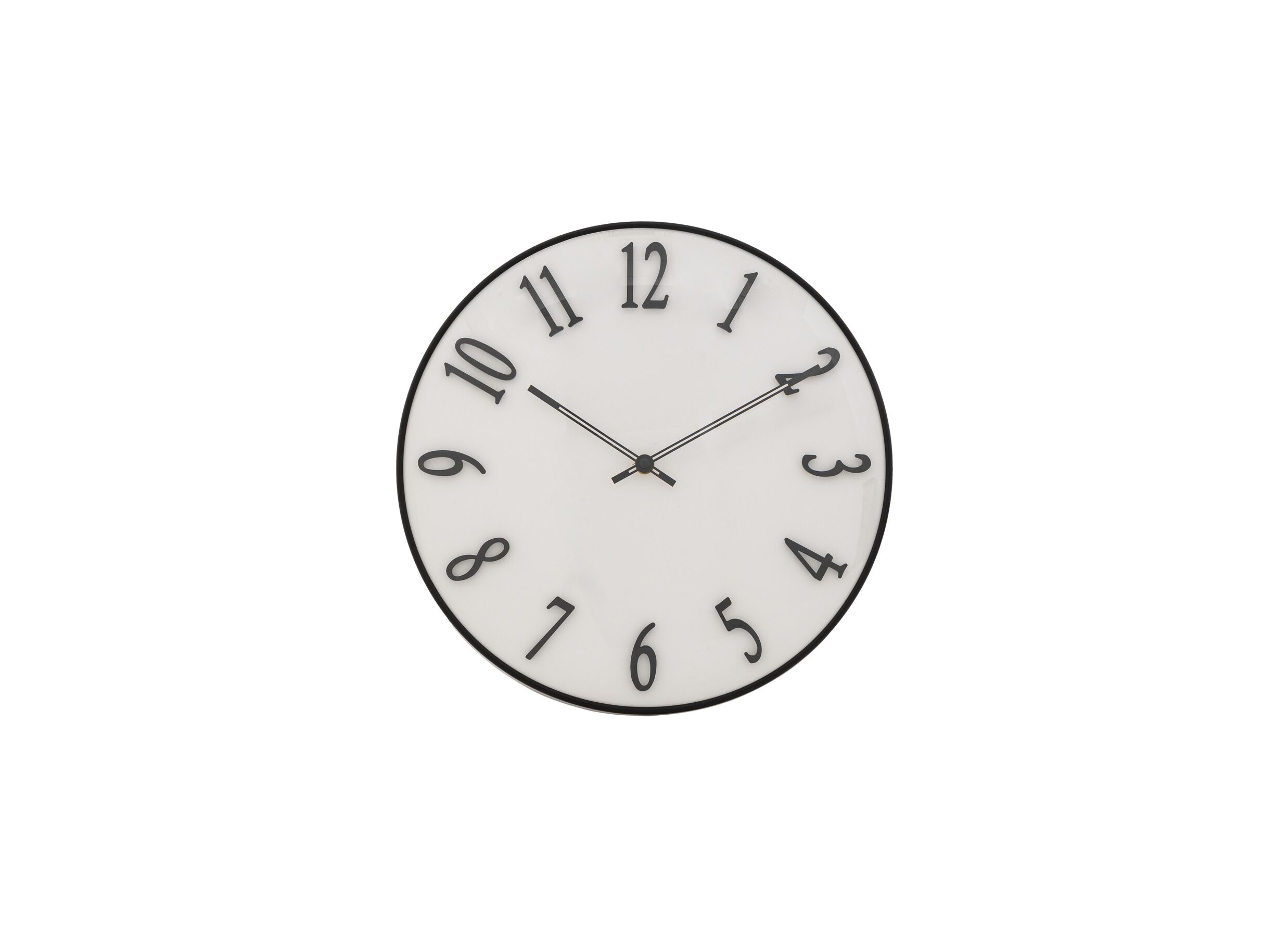 Wandklok Edgar Ø35cm - kunststof/glas - wit - Horloge murale Edgar Ø35cm - plastique/verre - blanc