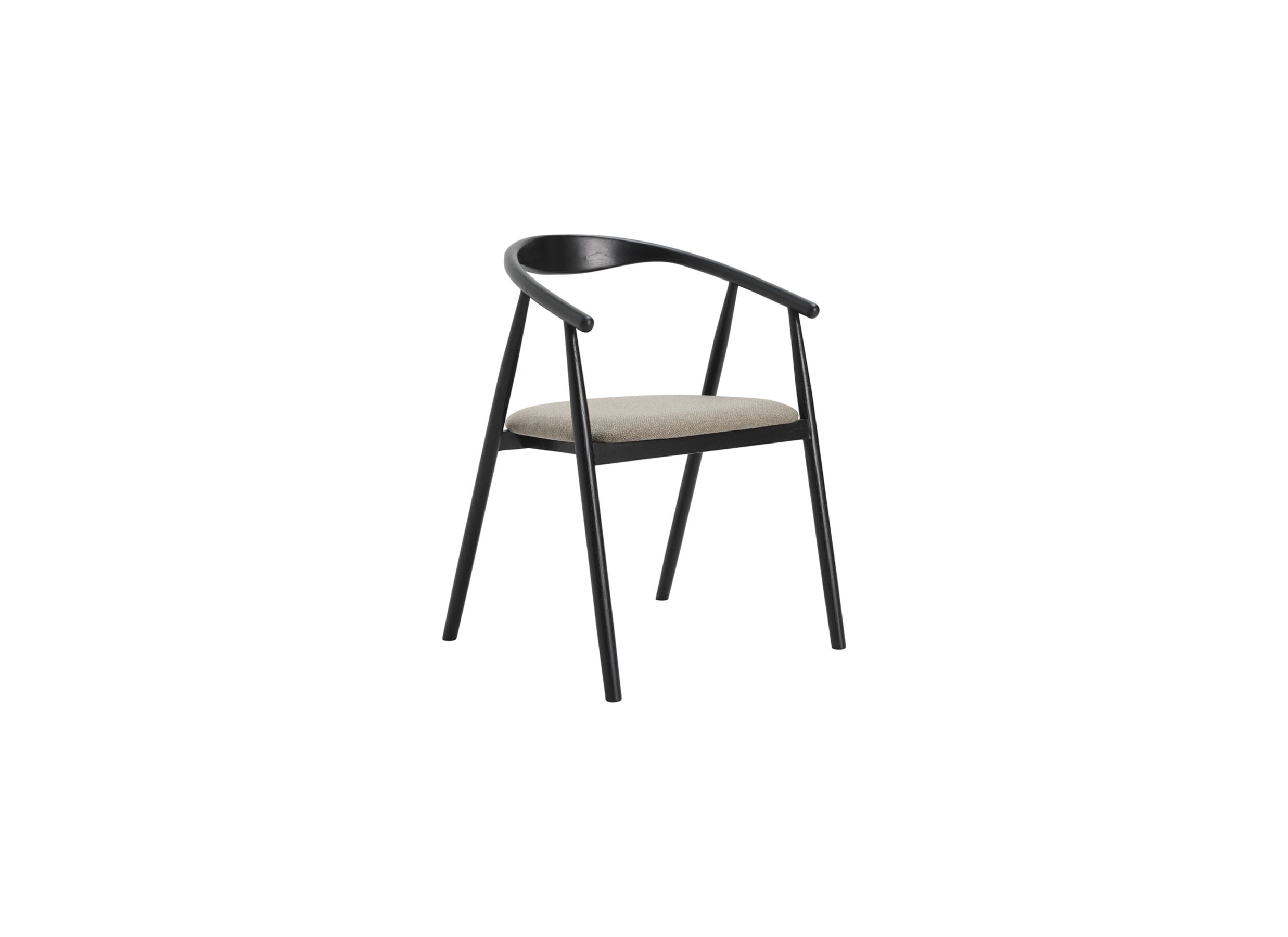Stoel Baradine 56x55x78cm - eik massief - zwart/grijs