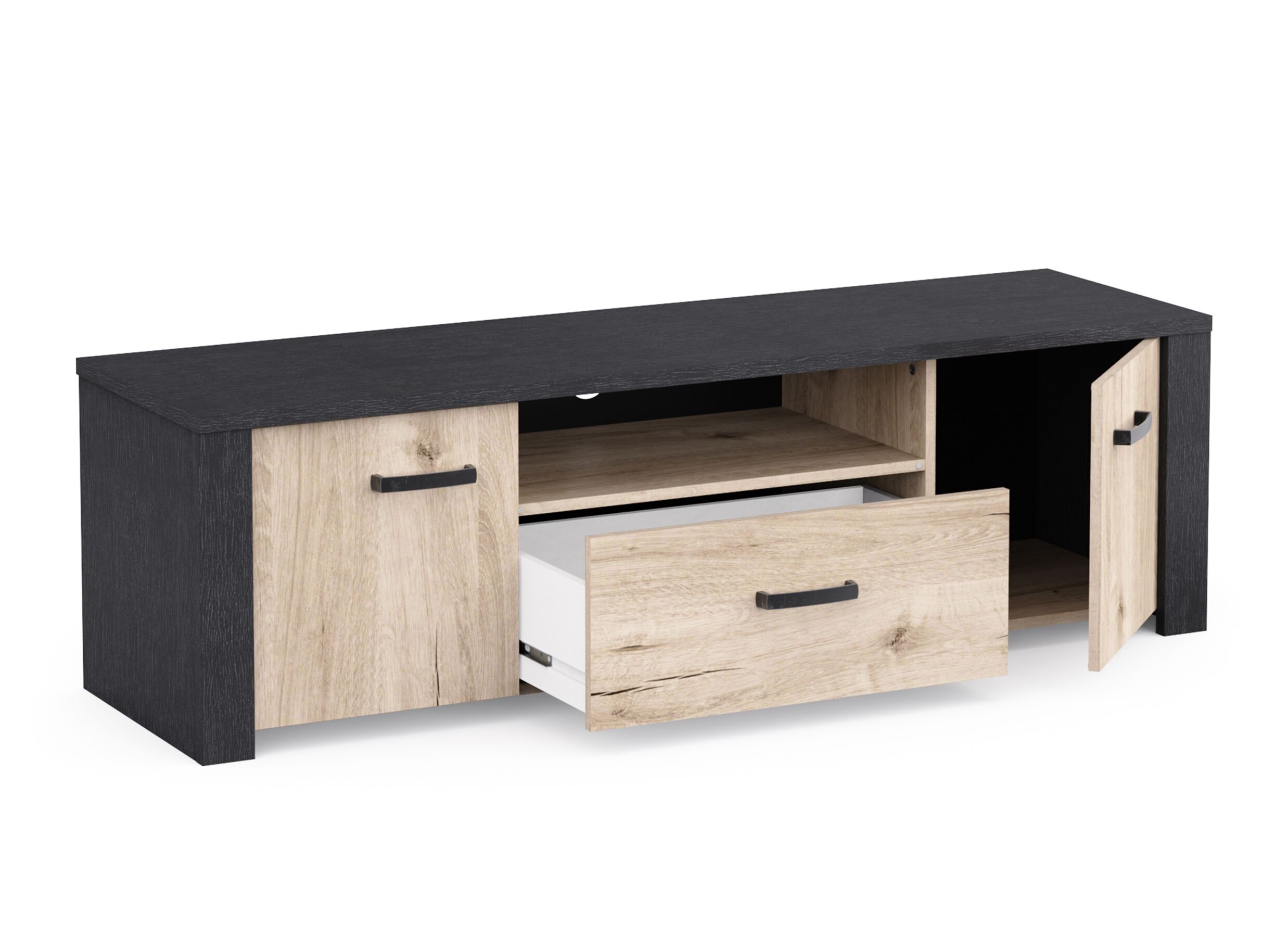 Indeling - Tv-meubel Aubrac 148cm - decor - royal oak & ebben