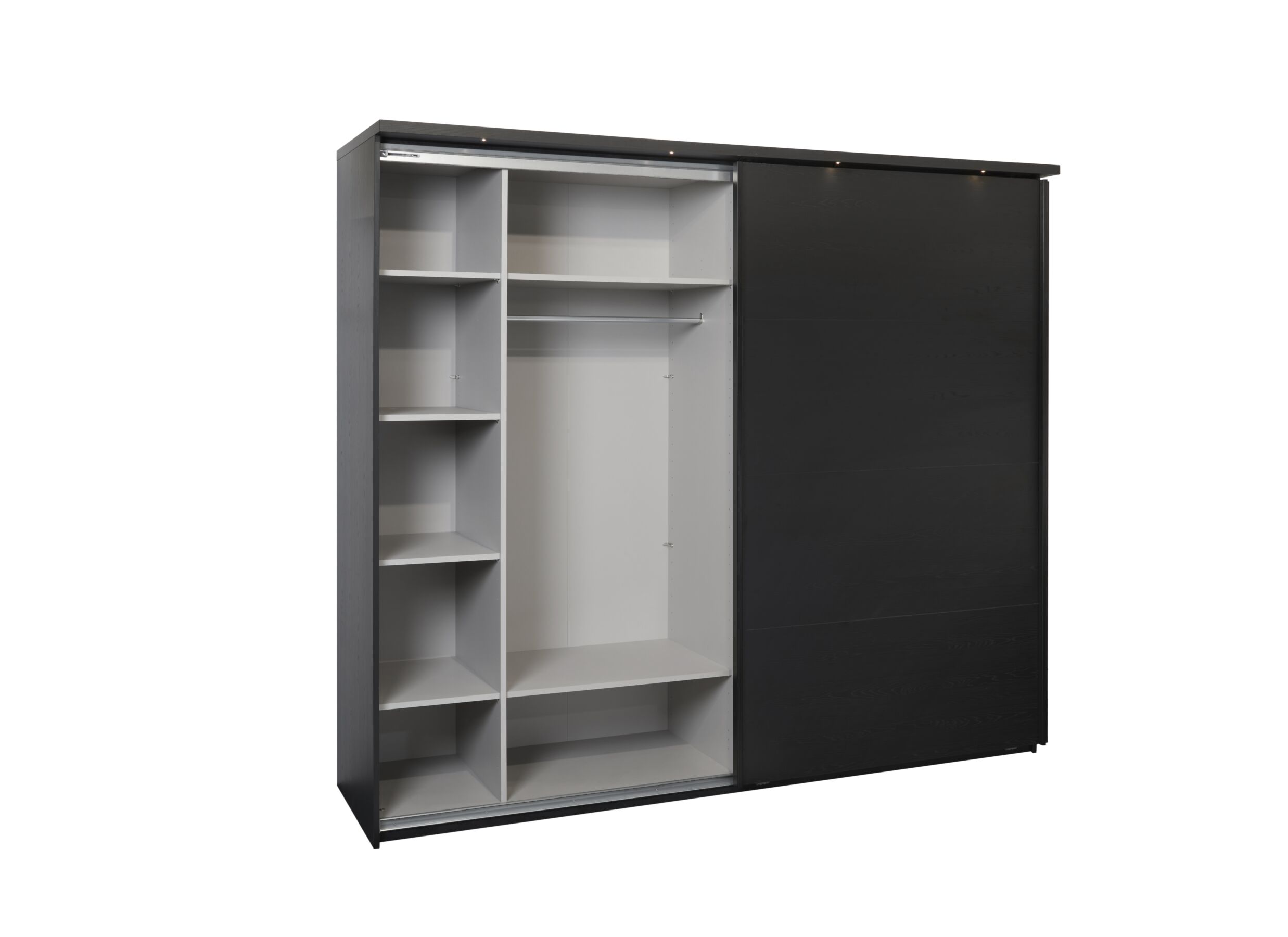 Armoire à portes coulissantes Rosie 245cm - mélamine - noir