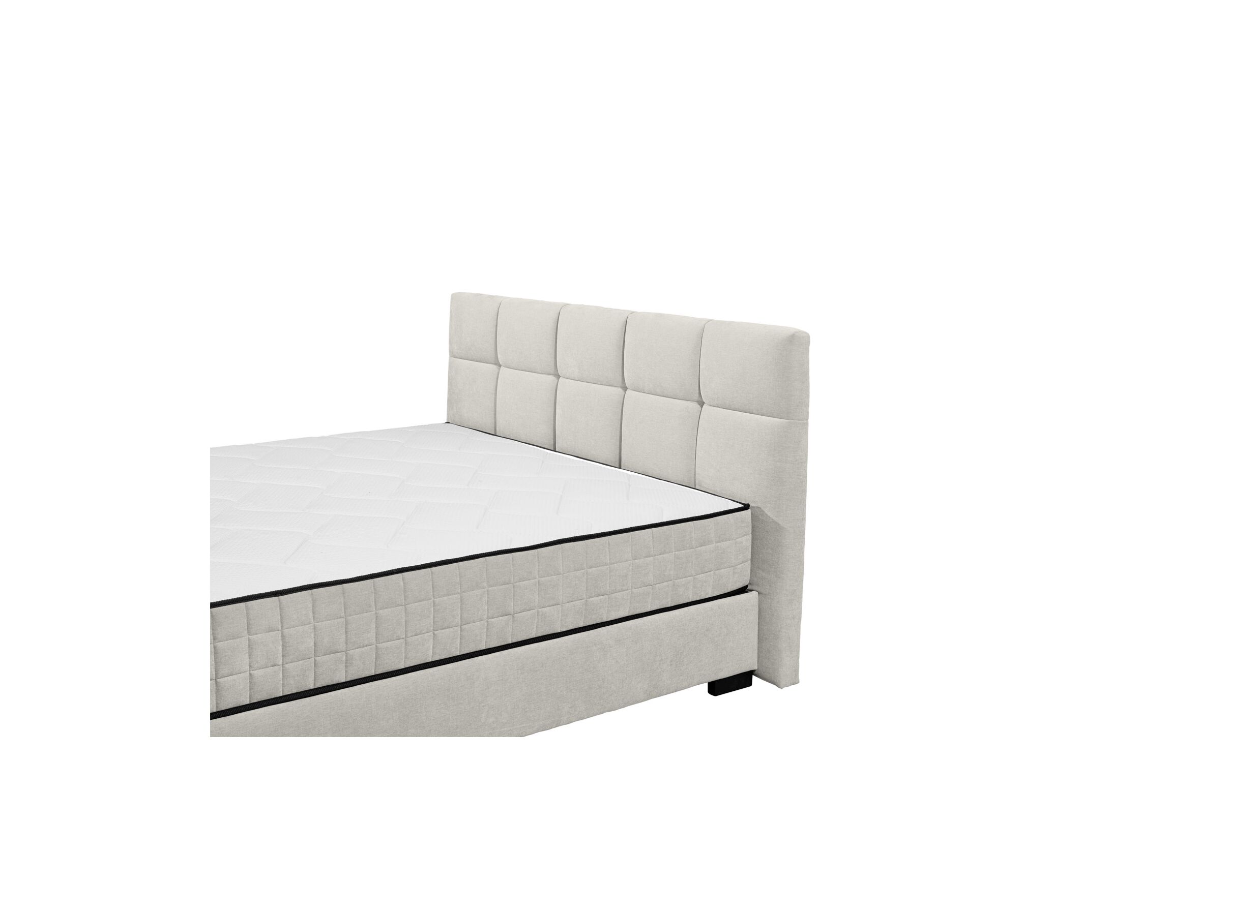 Detail - Lit box Nagol A 160x200cm avec rangement tissu beige