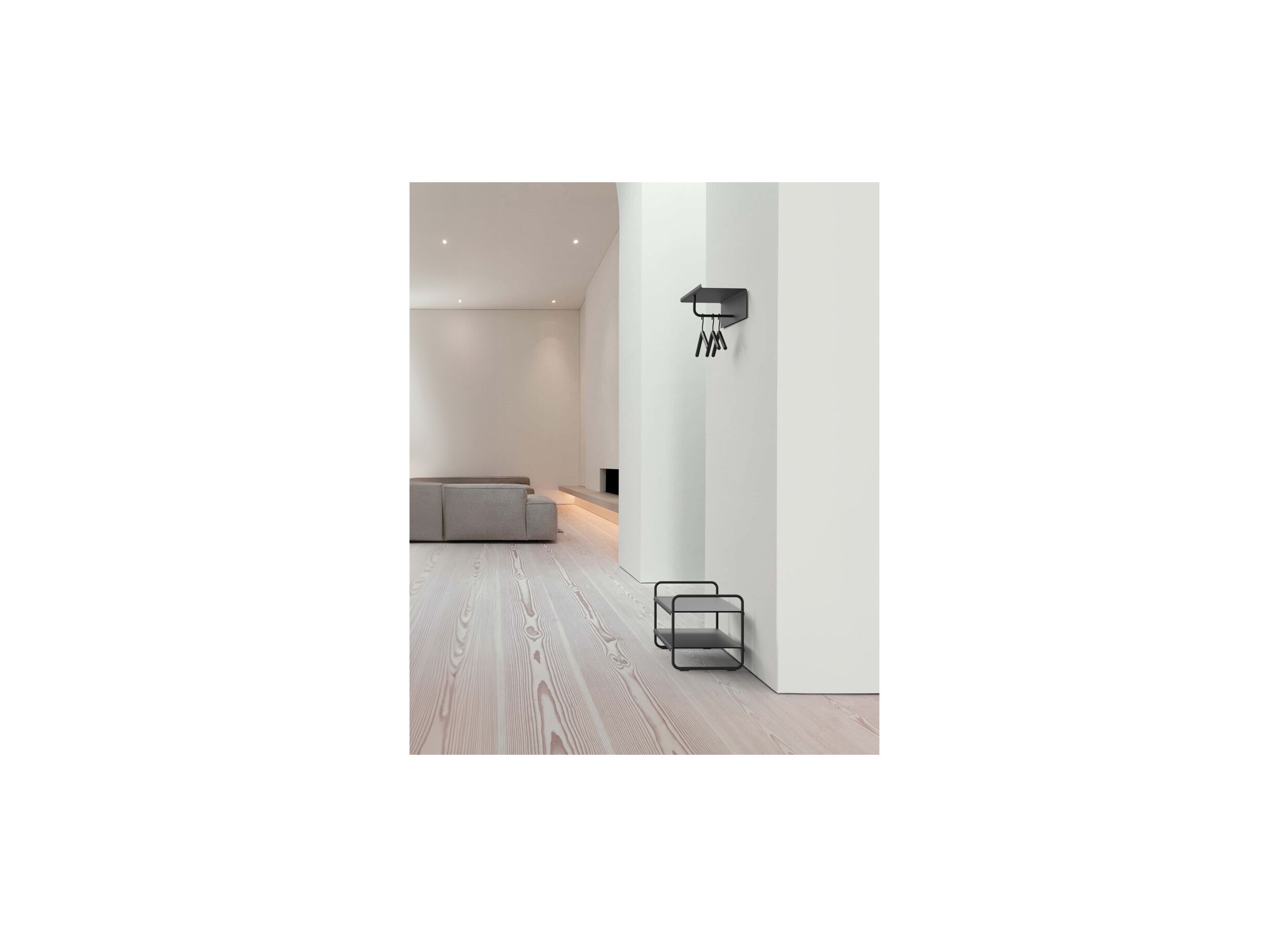 Foto ambiance - Portemanteau mural 80cm - acier - noir