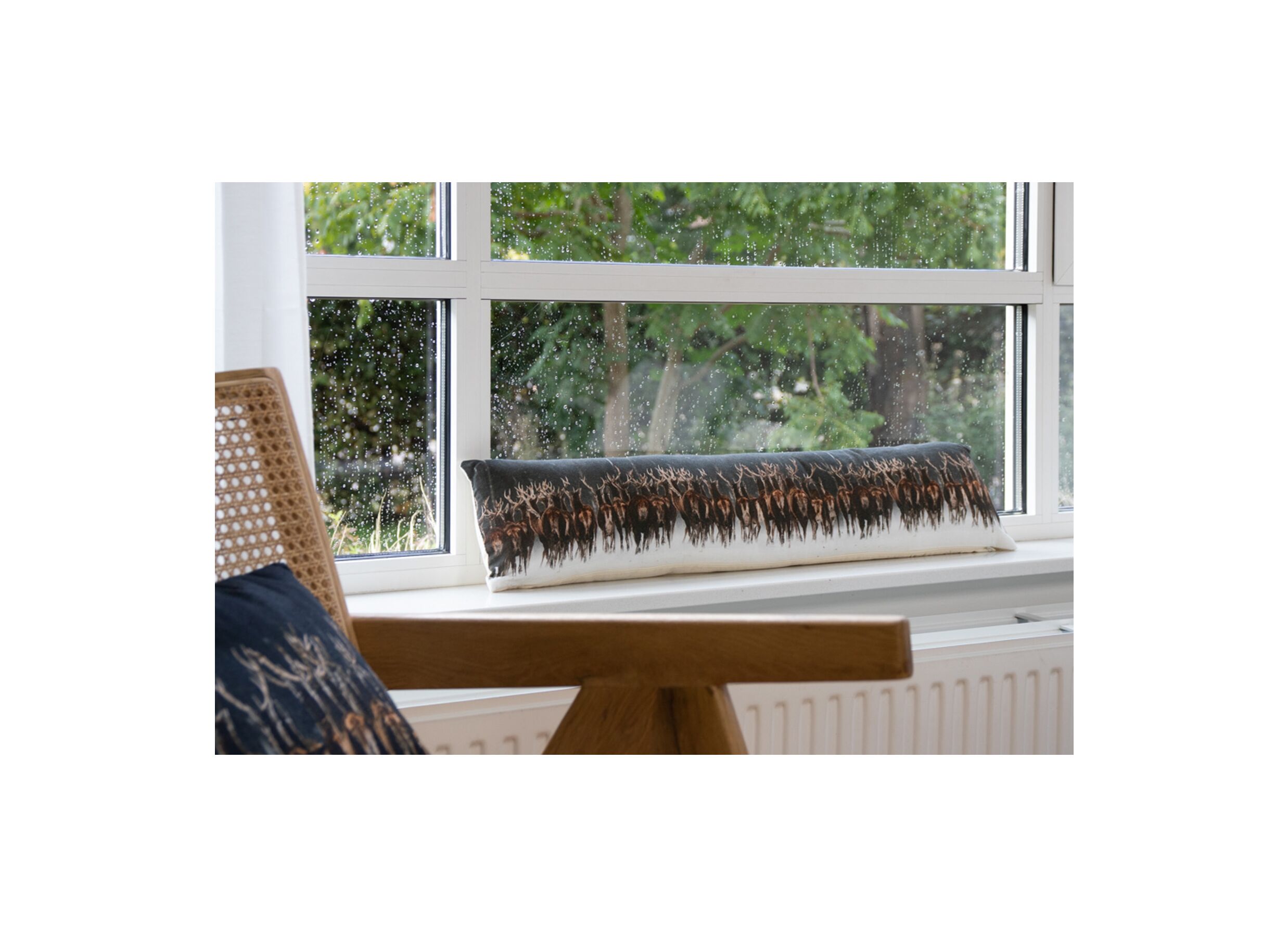 Foto ambiance - Boudin de porte Cerf Courant 90cm - polyester - noir