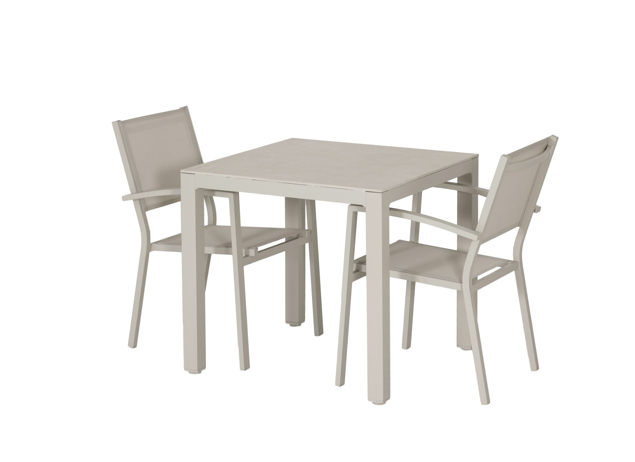 Photo ensemble - Chaise de jardin Prayer 57x64,5x87cm - aluminium & textilène - gris