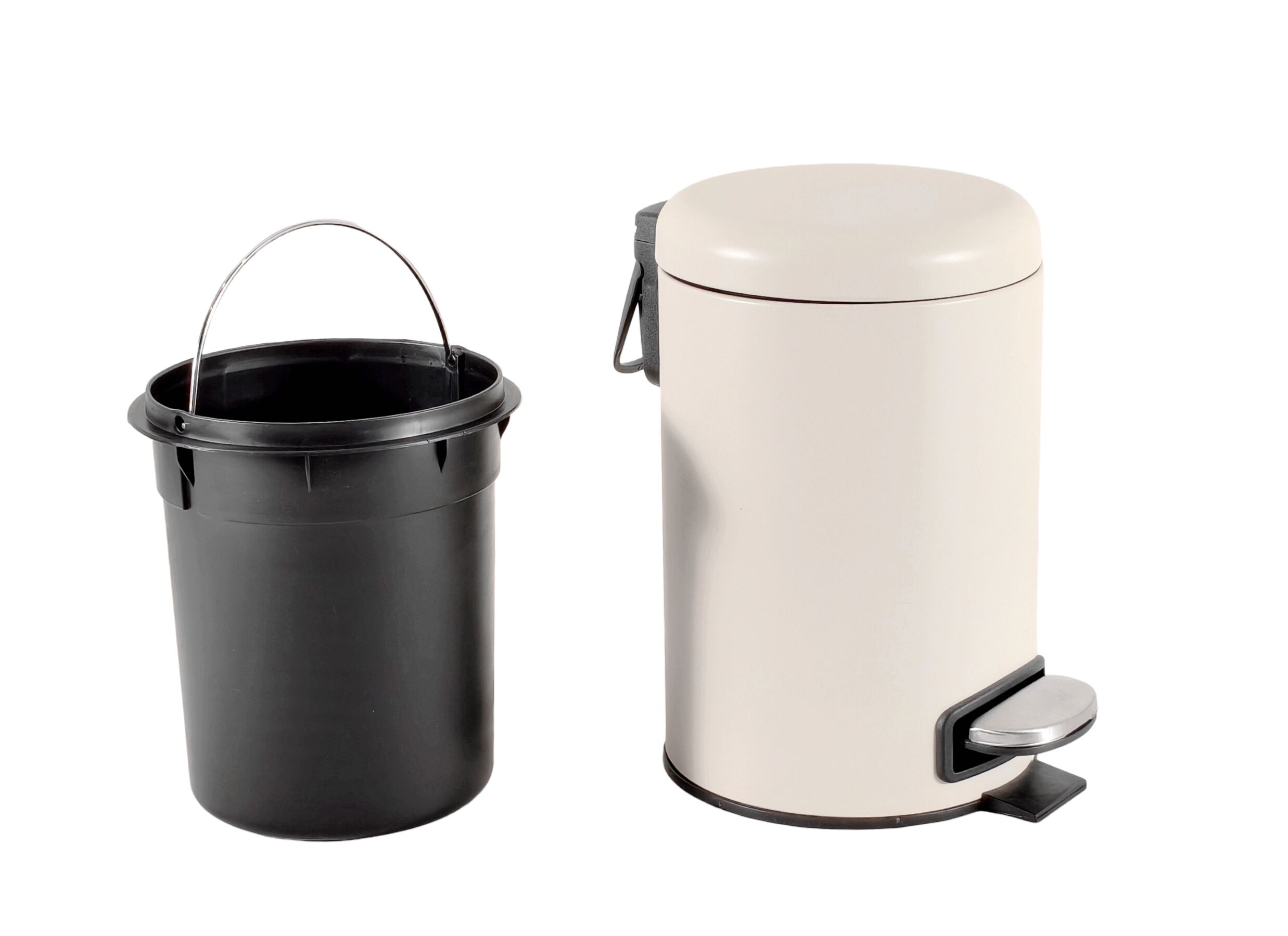 Aperçu - Poubelle à pédale Bridget 3L - métal - cream