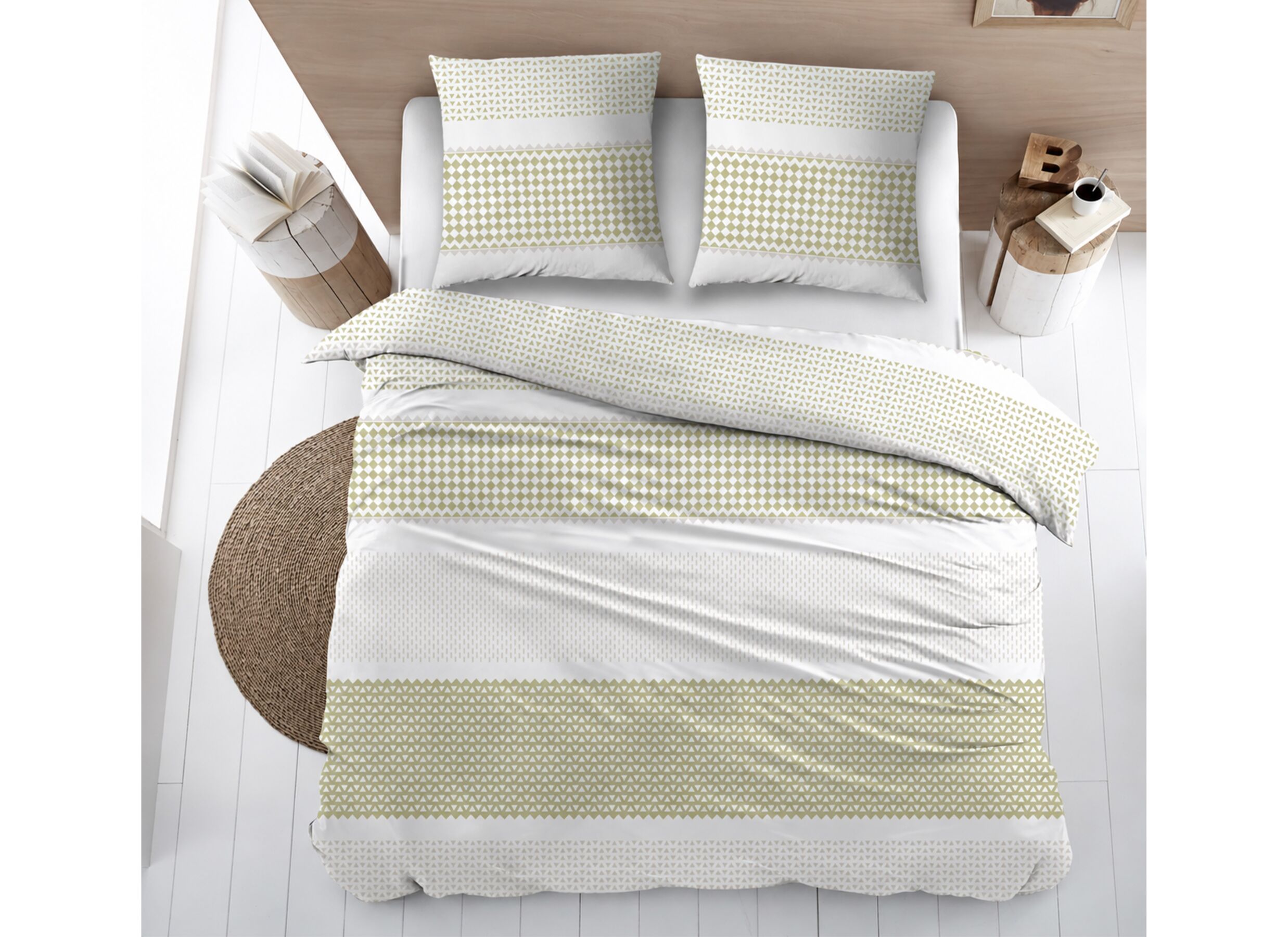 Dekbedovertrek Paola 240x220cm - flanel - groen - Housse de couette Paola 240x220cm - flanelle - vert