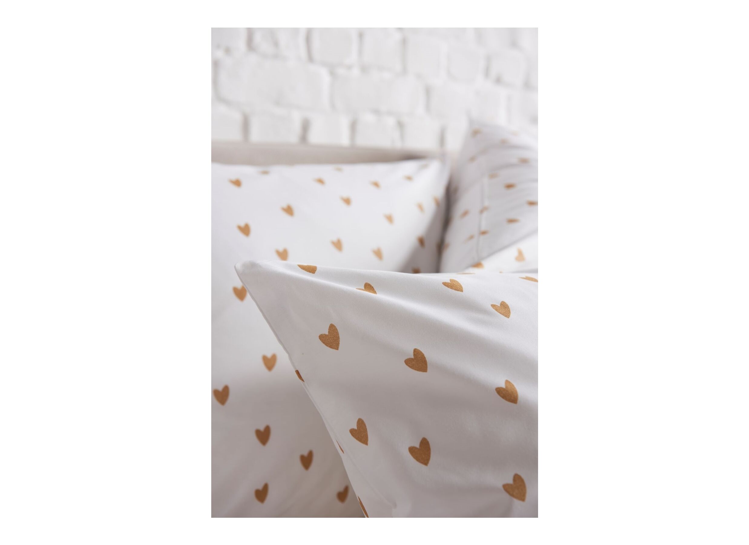 Dekbedovertrek Golden Hearts 260x220/240cm percale katoen