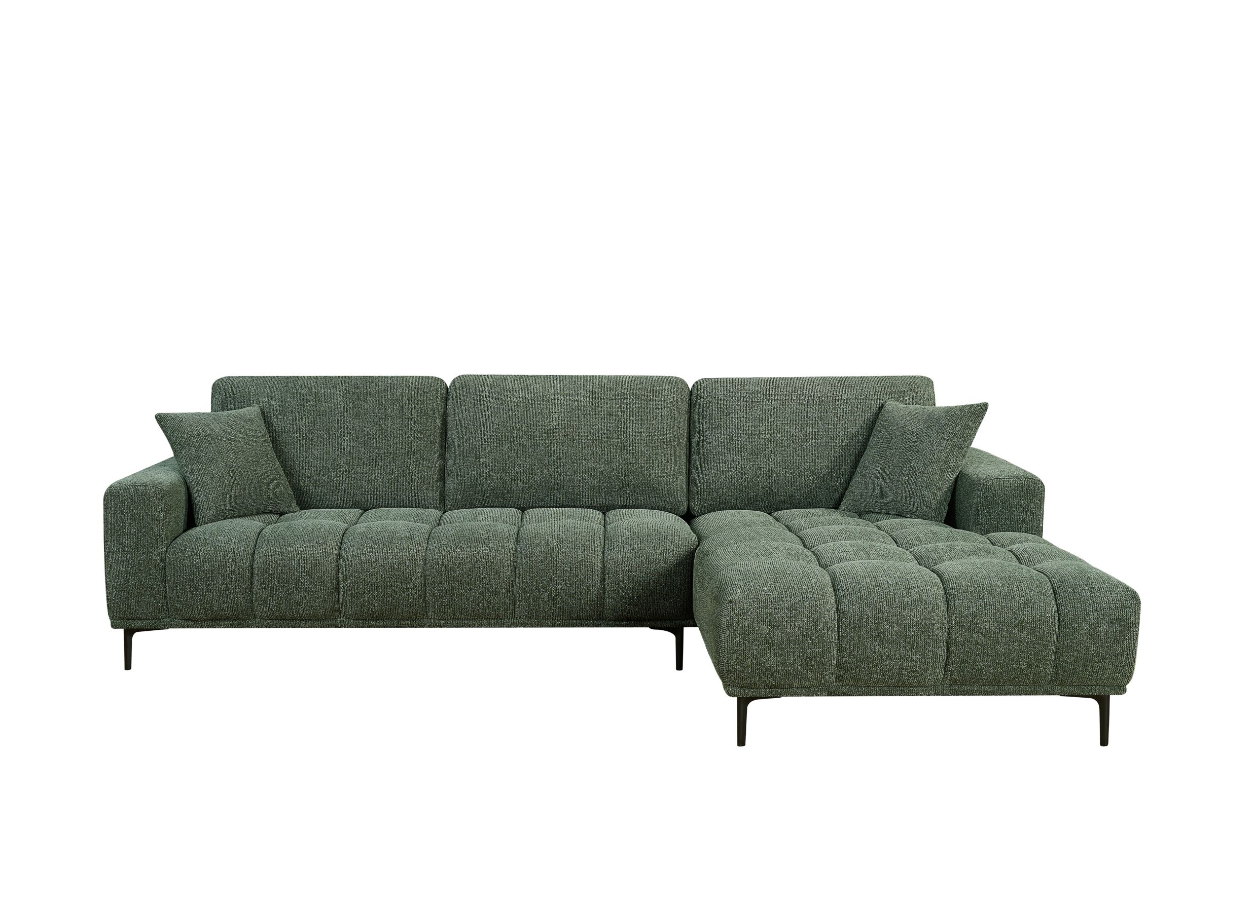 Aperçu - Canapé d'angle Furia 285x178cm - tissu - vert