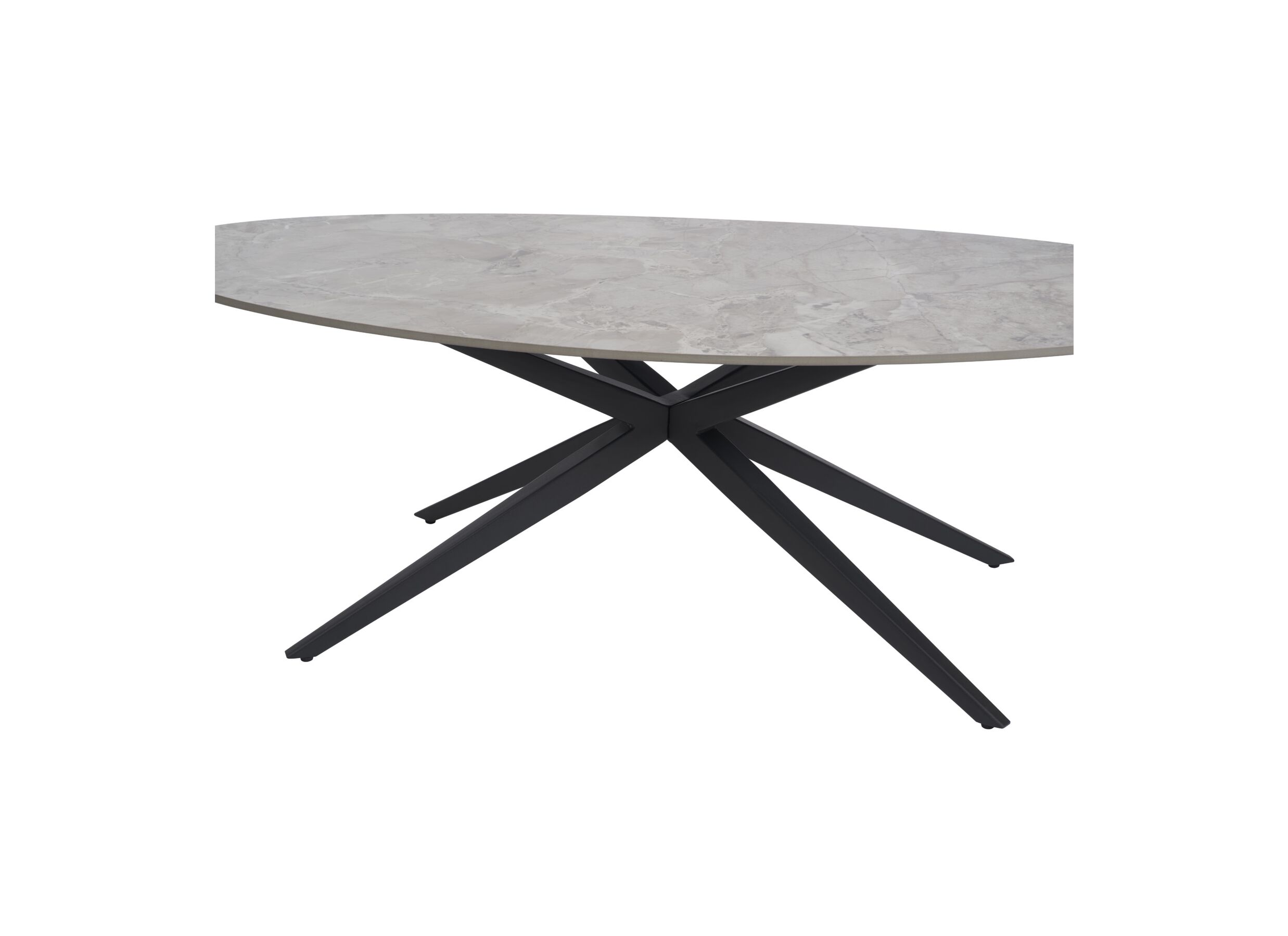 Detail - Table basse 130x65cm - céramique/métal - gris/noir