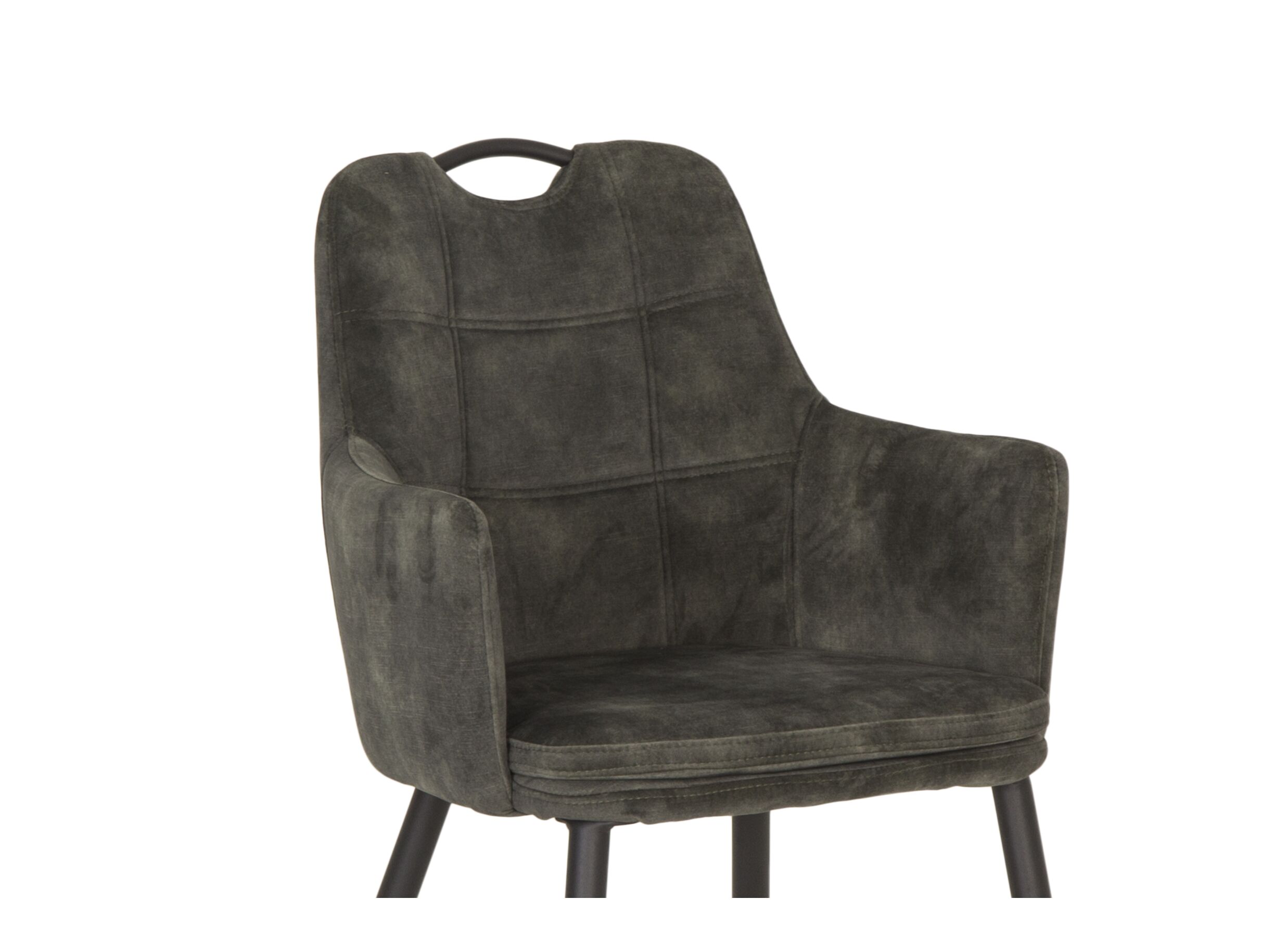 Chaise coque 58,5x53x87,5cm - tissu - gris