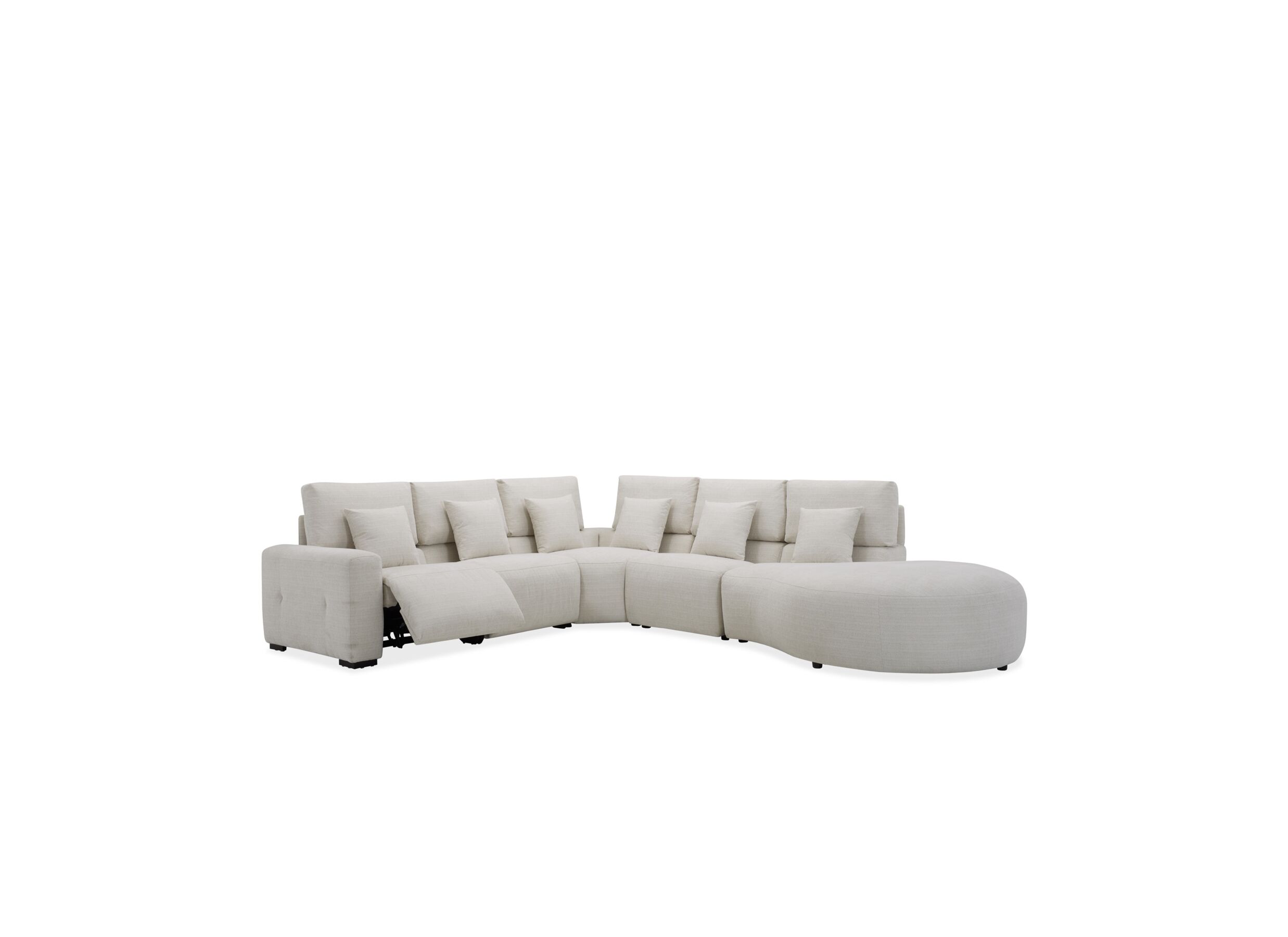 Overzichtsfoto - Hoeksalon Down 297x370cm - stof - crème met relax