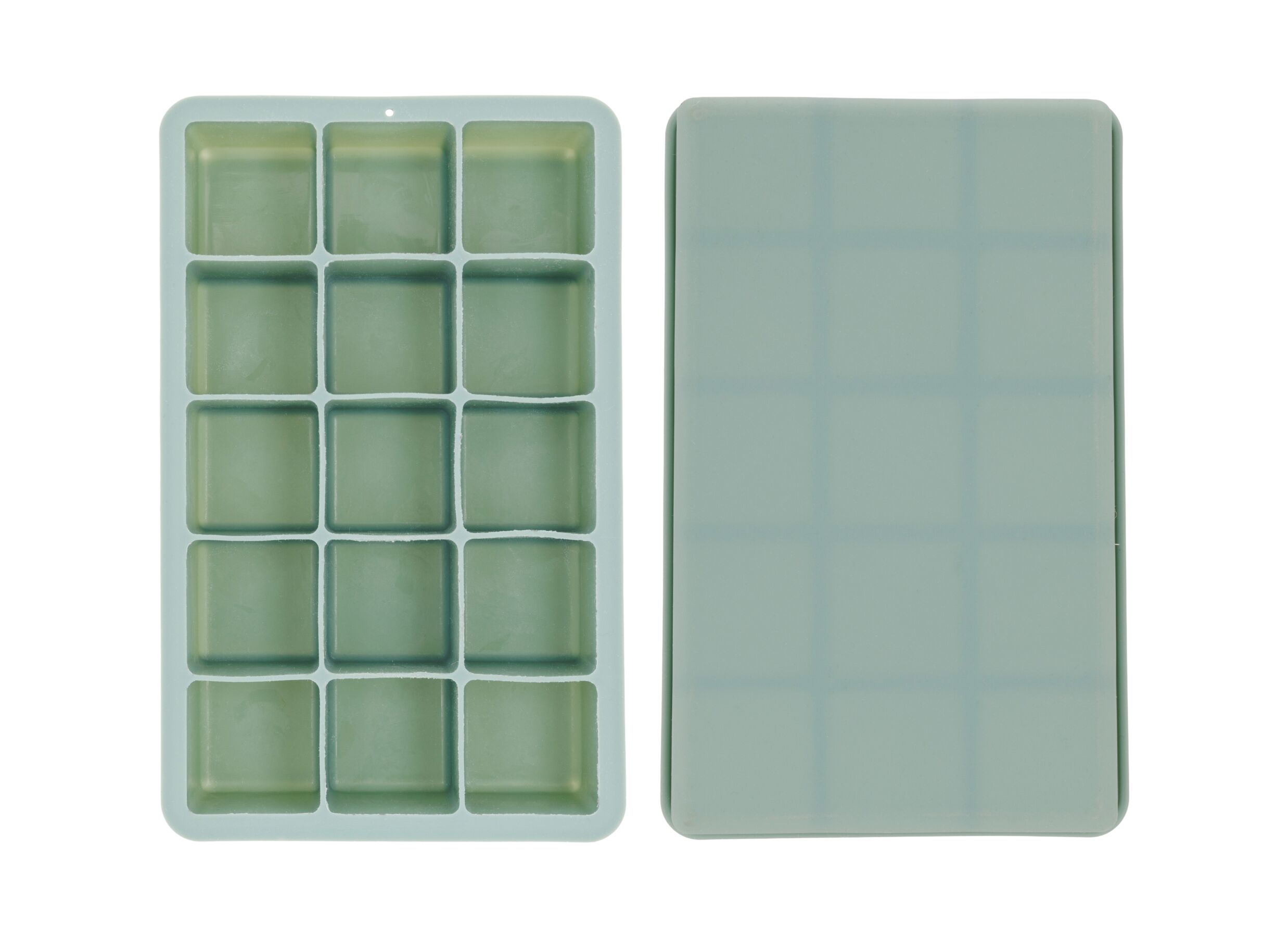 Overzichtsfoto - Ijsblokjesvorm 18,3x11,3cm - silicone - groen
