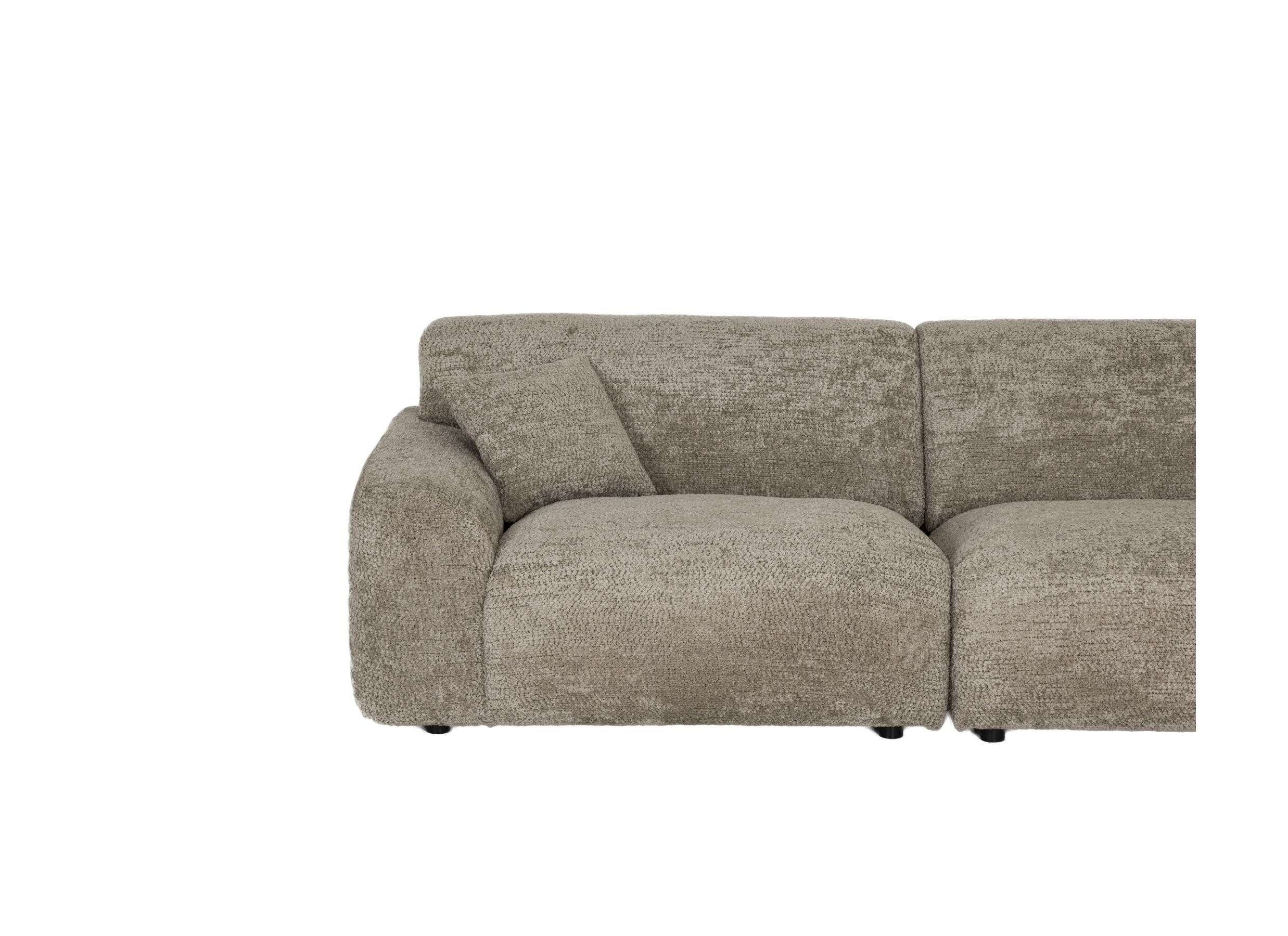 Detailfoto - Hoeksalon Massa 354x168cm - stof - taupe