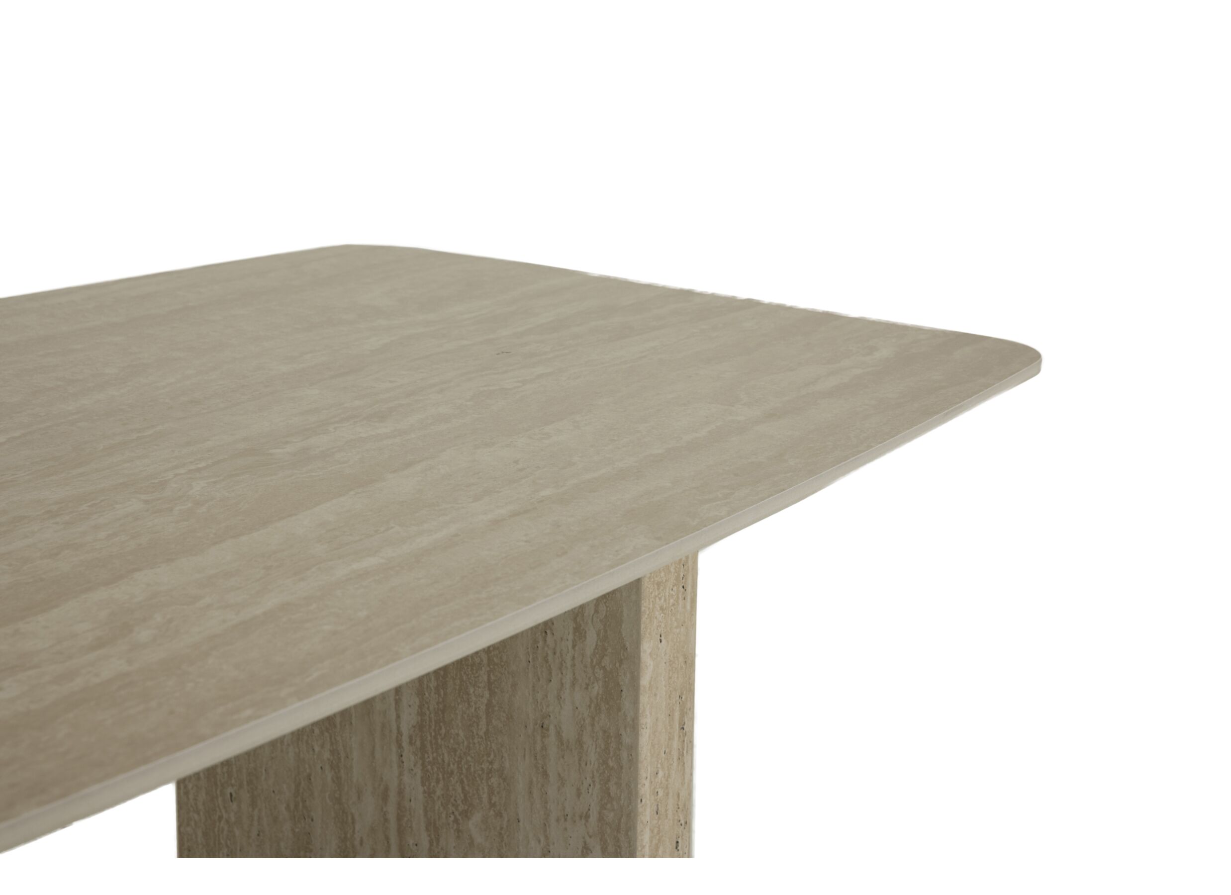 Detail - Table basse 130x70cm - céramique - beige travertin look