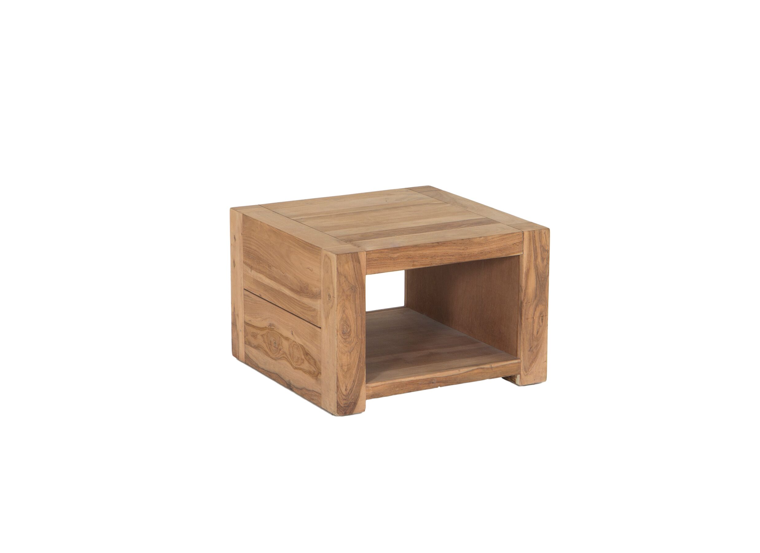 Bijzettafel Carbone 60x60cm - sheesham massief & decor- naturel