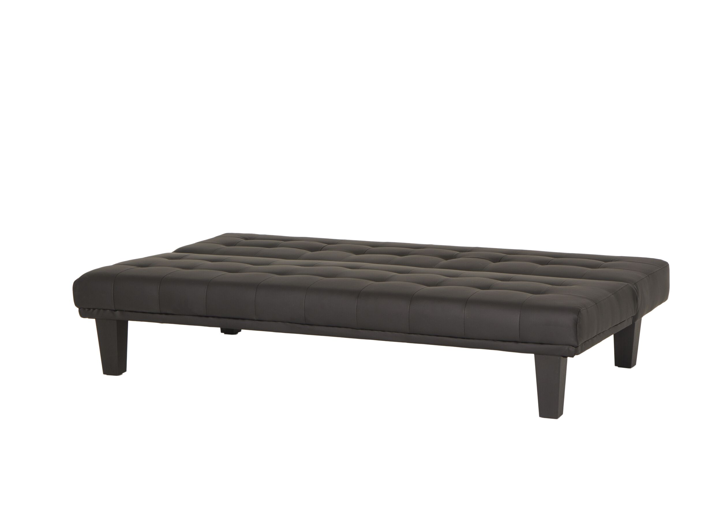 Detailfoto - Zetelbed Molina 1 persoon - lederlook - zwart