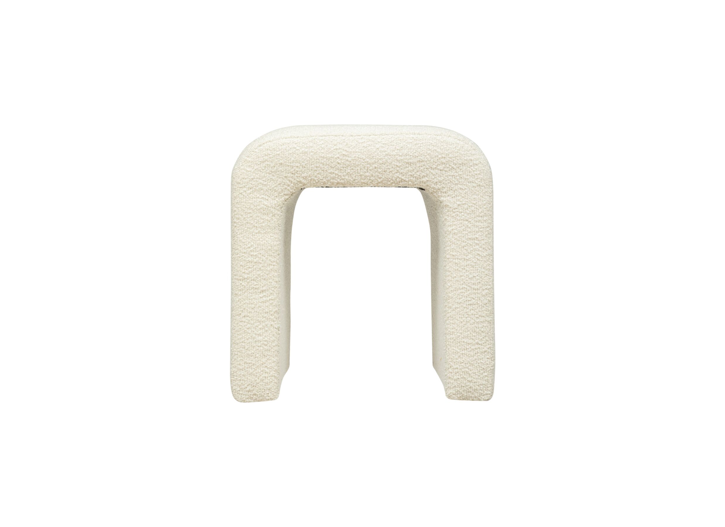 Poef Sevi 41x35cm boucle wit