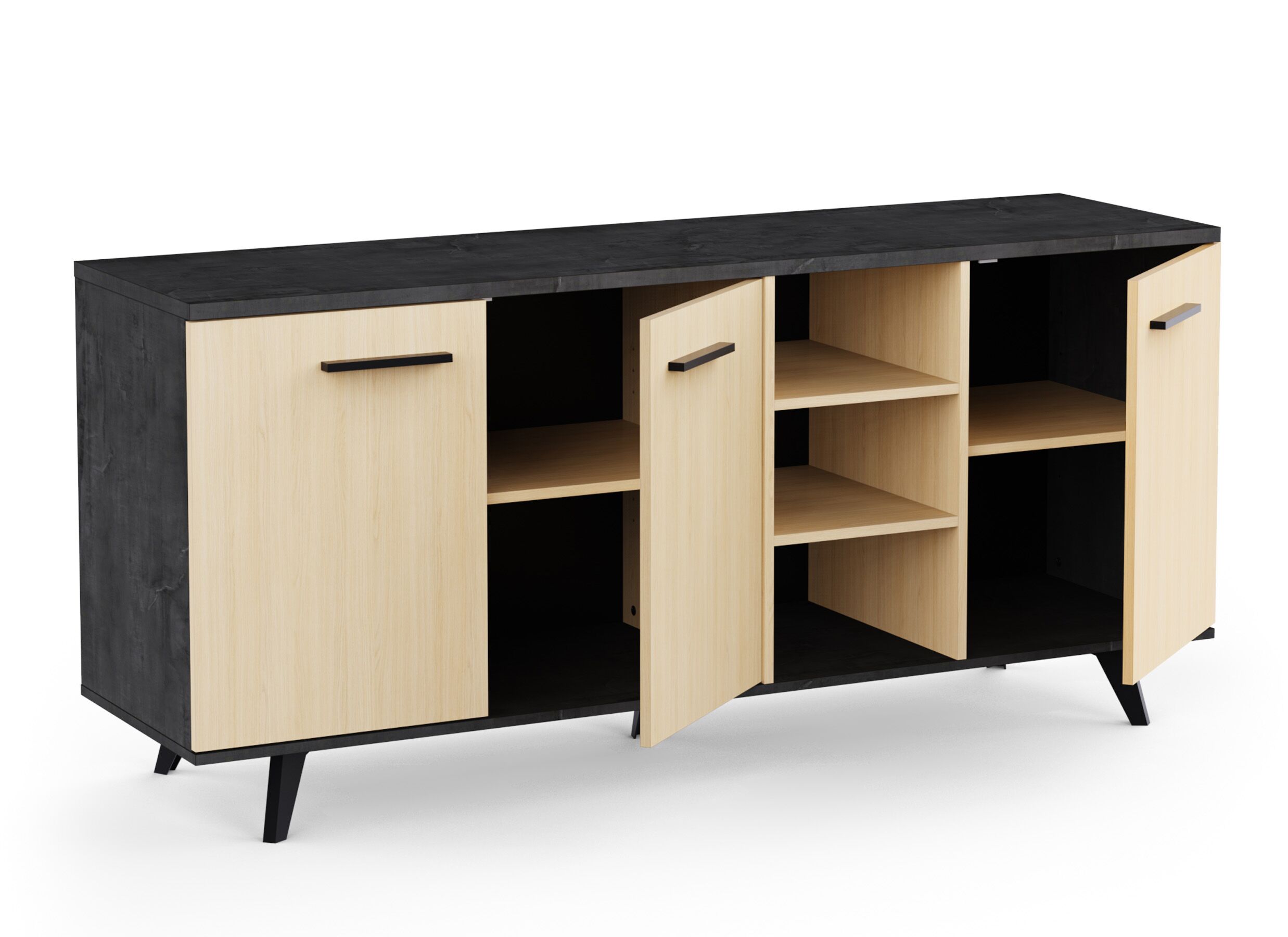 Disposition - Buffet Kent 161cm - décor - chêne de fil & sidewalk