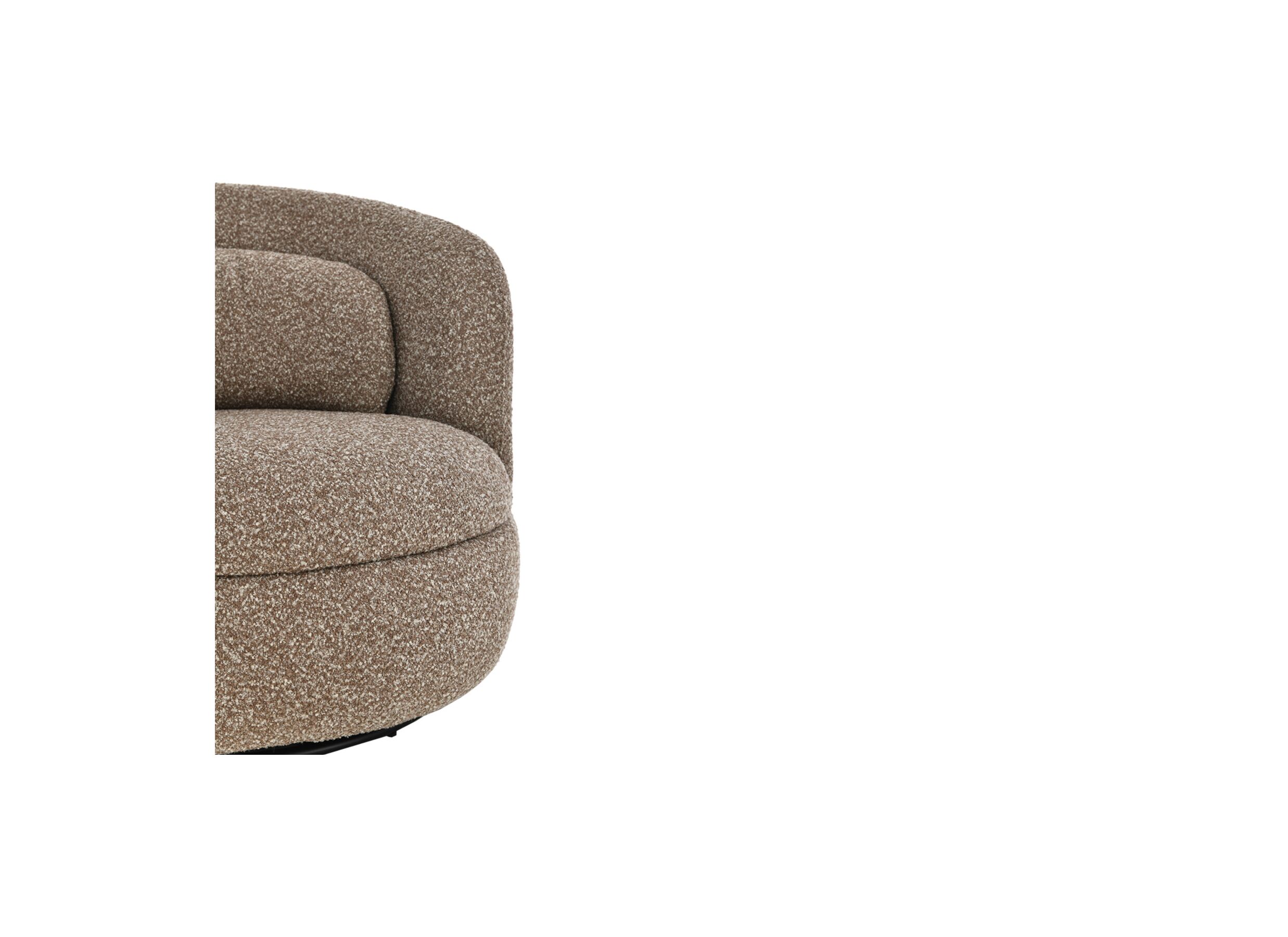 Detailfoto - Draaifauteuil Grace 75x83x84,5cm - polyestervezel - bruin