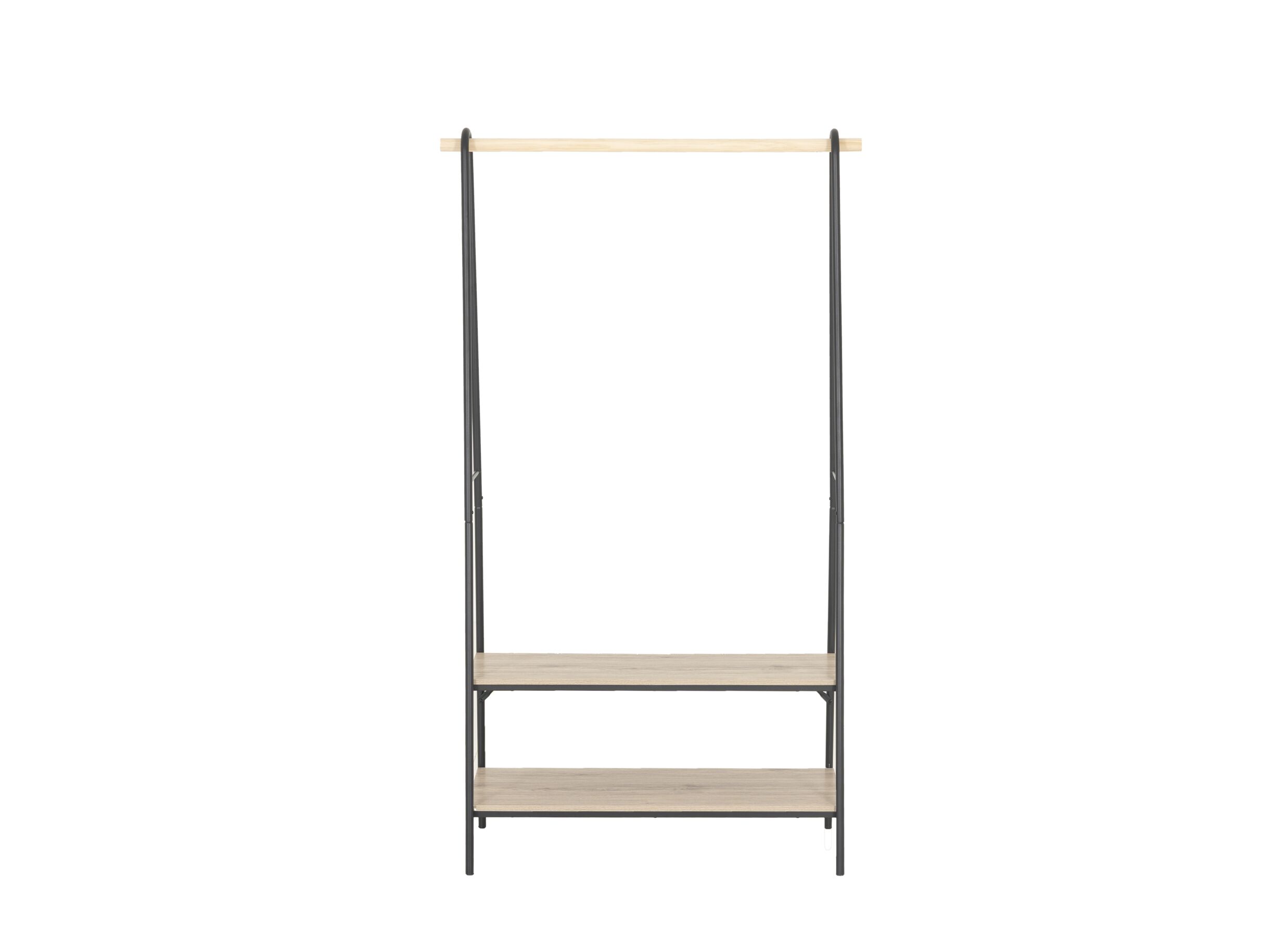 Overzichtsfoto - Kledingrek Hive 95,5x46x165cm - decor & metaal - white ash & zwart