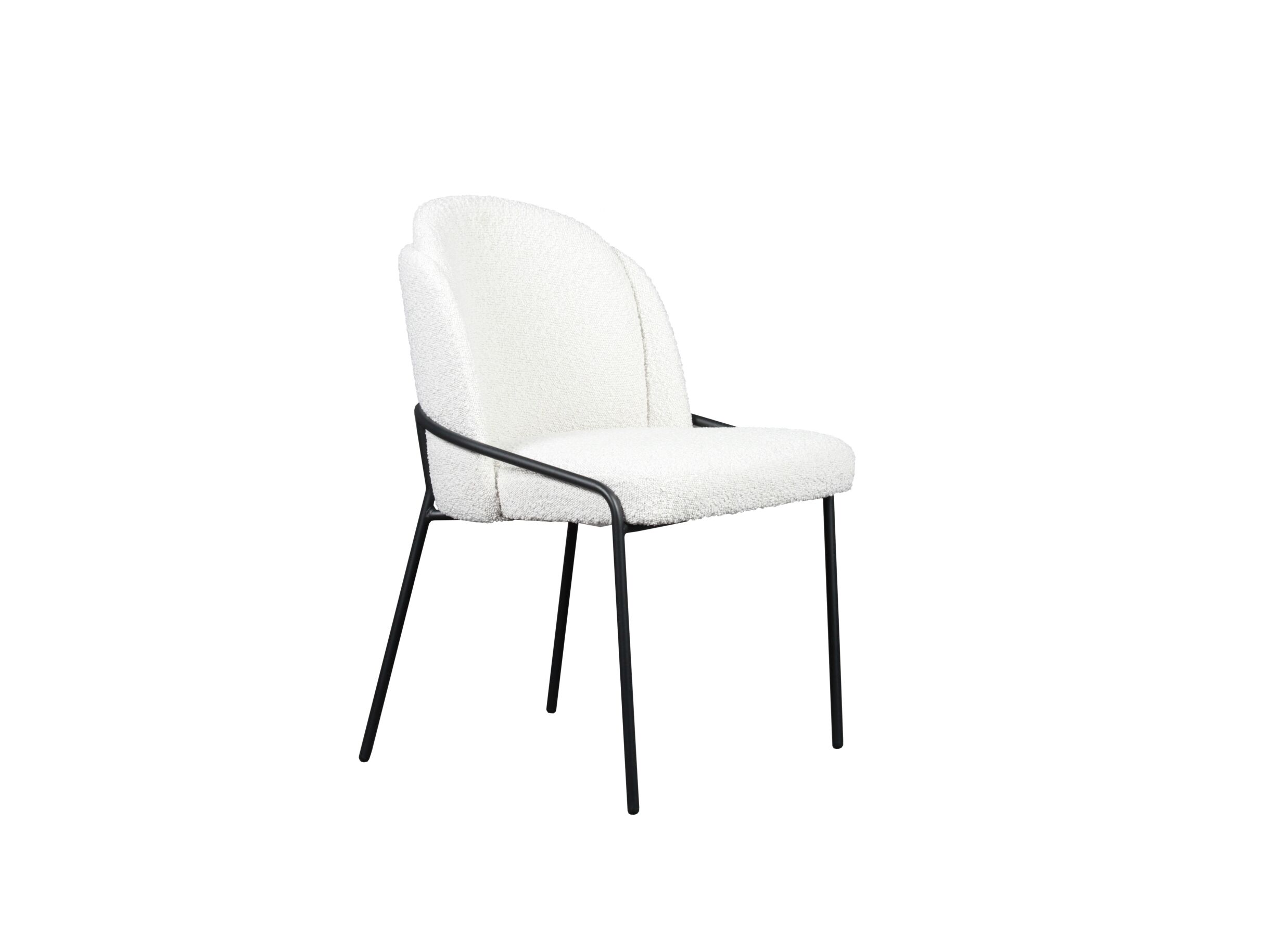 Chaise Cox bouclé blanc - Chaise Cox 56x59x83cm - bouclé - blanc