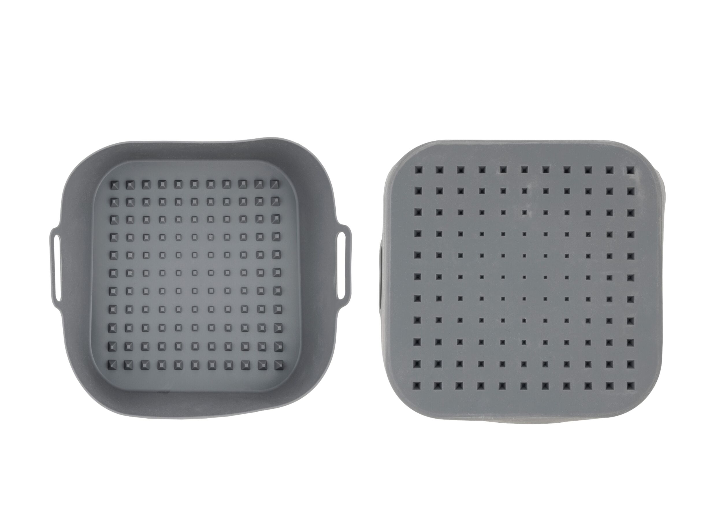 Overzichtsfoto - Airfryer mandje 22x21x7,5cm - silicoon - grijs