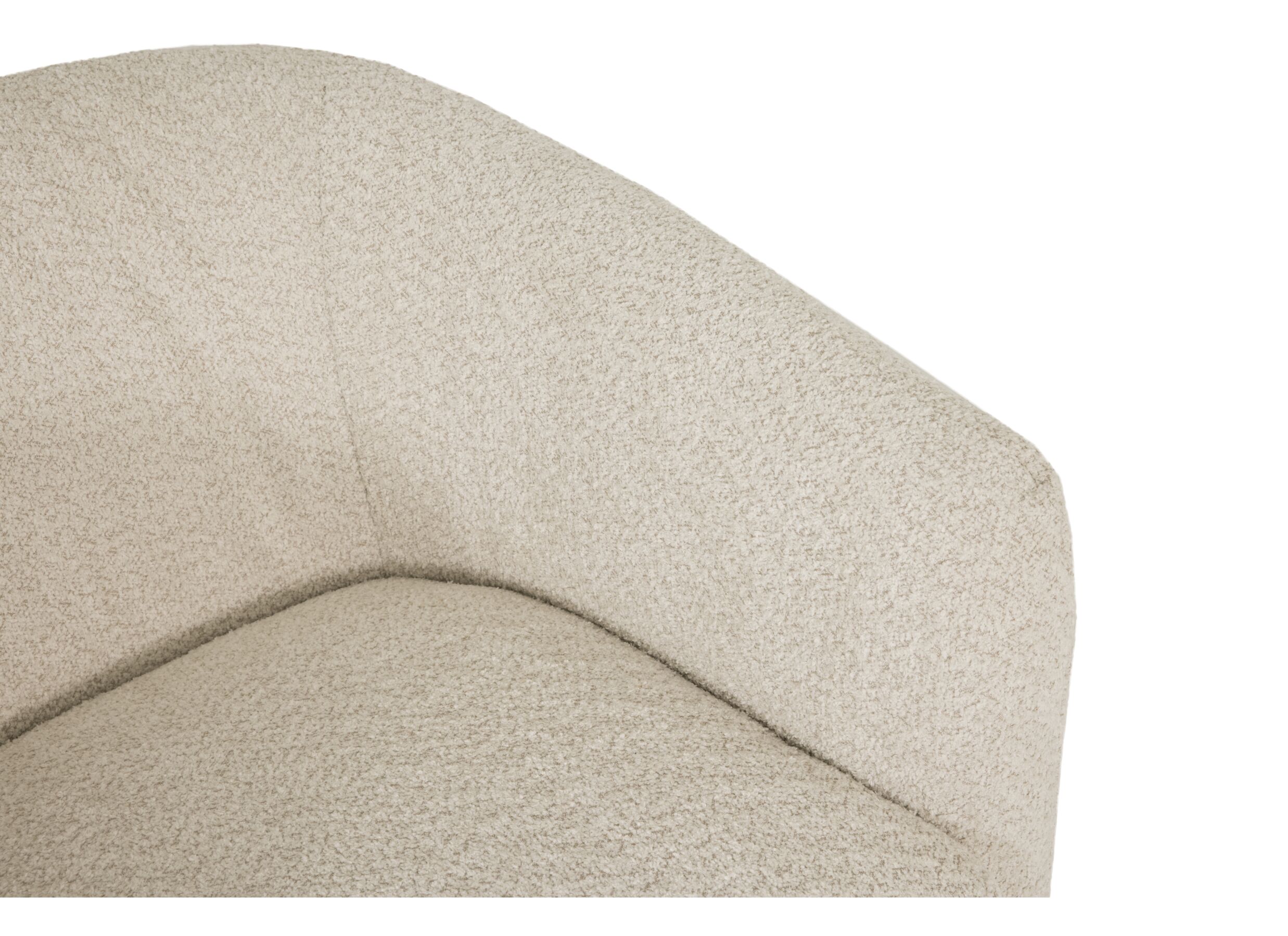 Fauteuil pivotant Alken 87x87x77cm - bouclé - beige