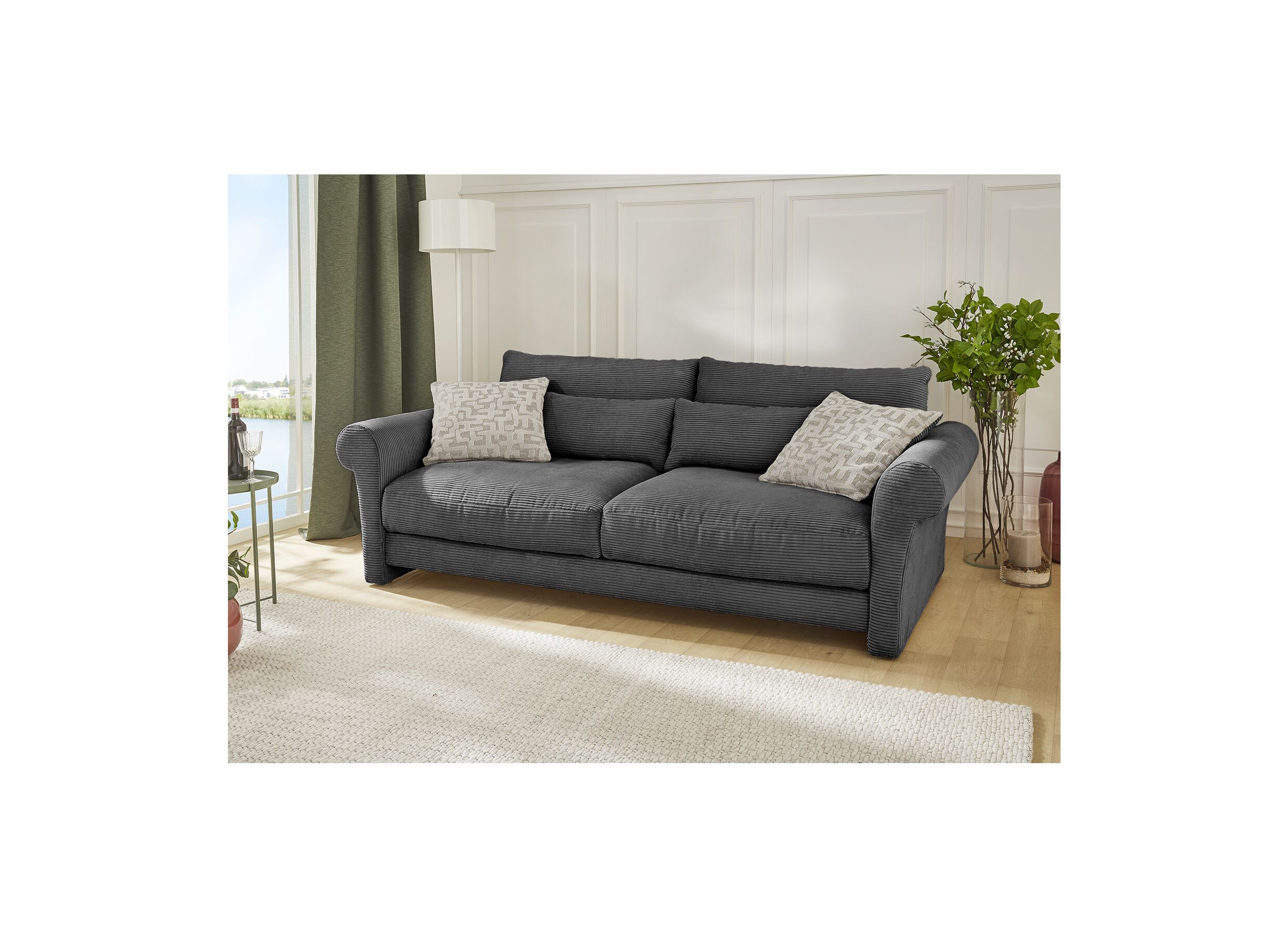 Canapé Maxima 3 places - tissu - gris foncé