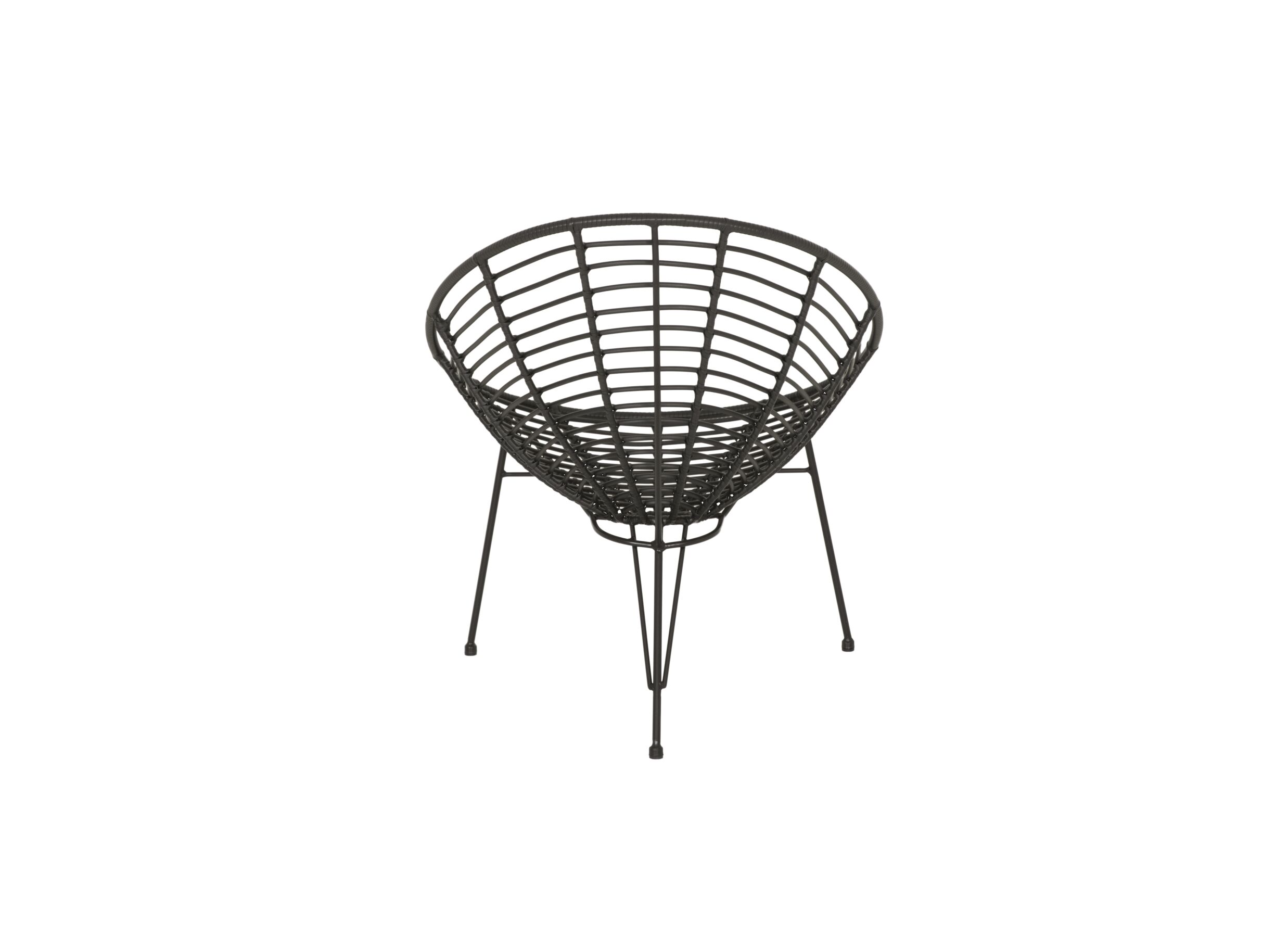 Fauteuil Selva 72x81x88cm - rotin - noir