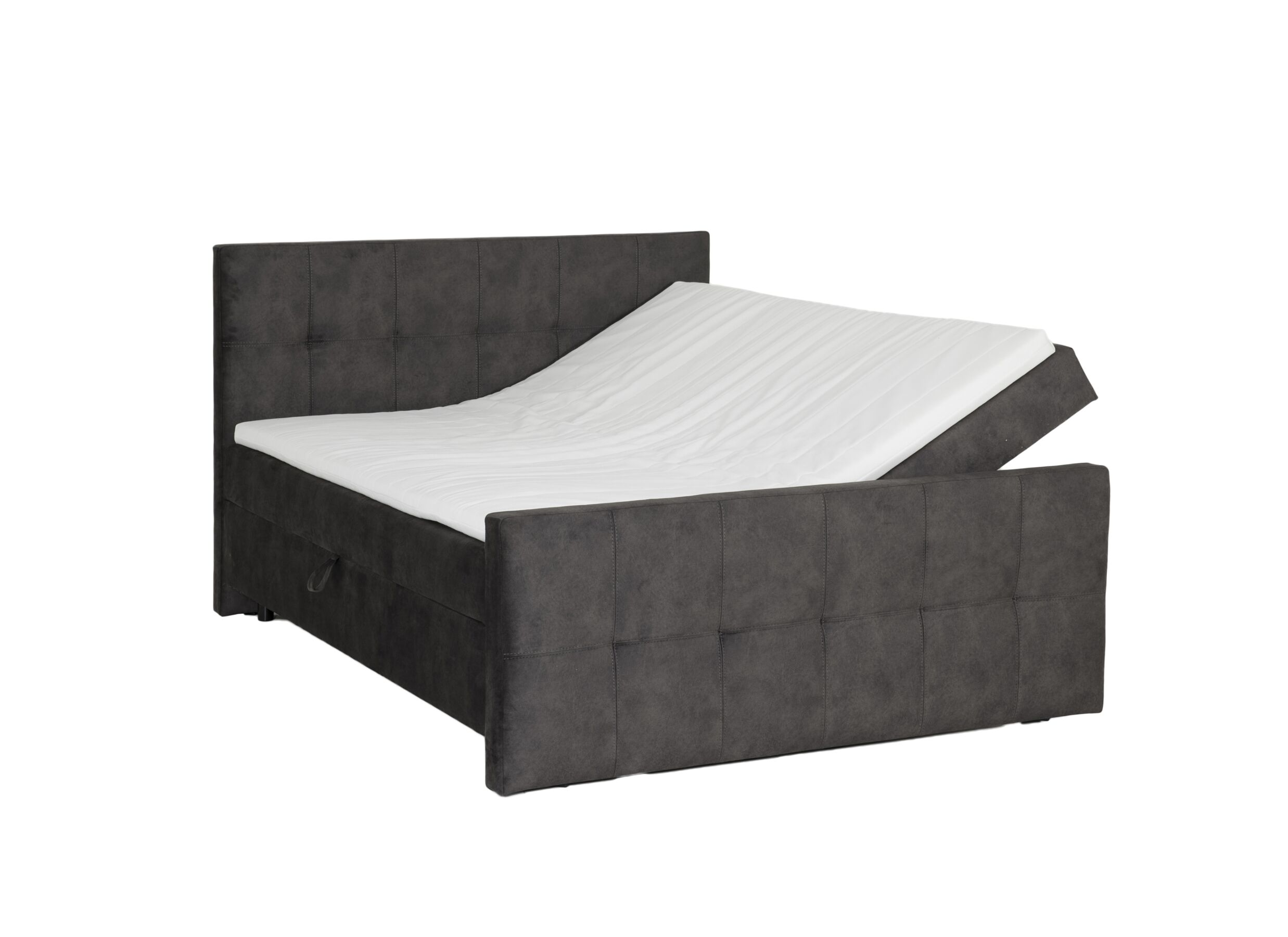 Aperçu - Lit box Valetta 180x200cm avec rangement tissu espresso