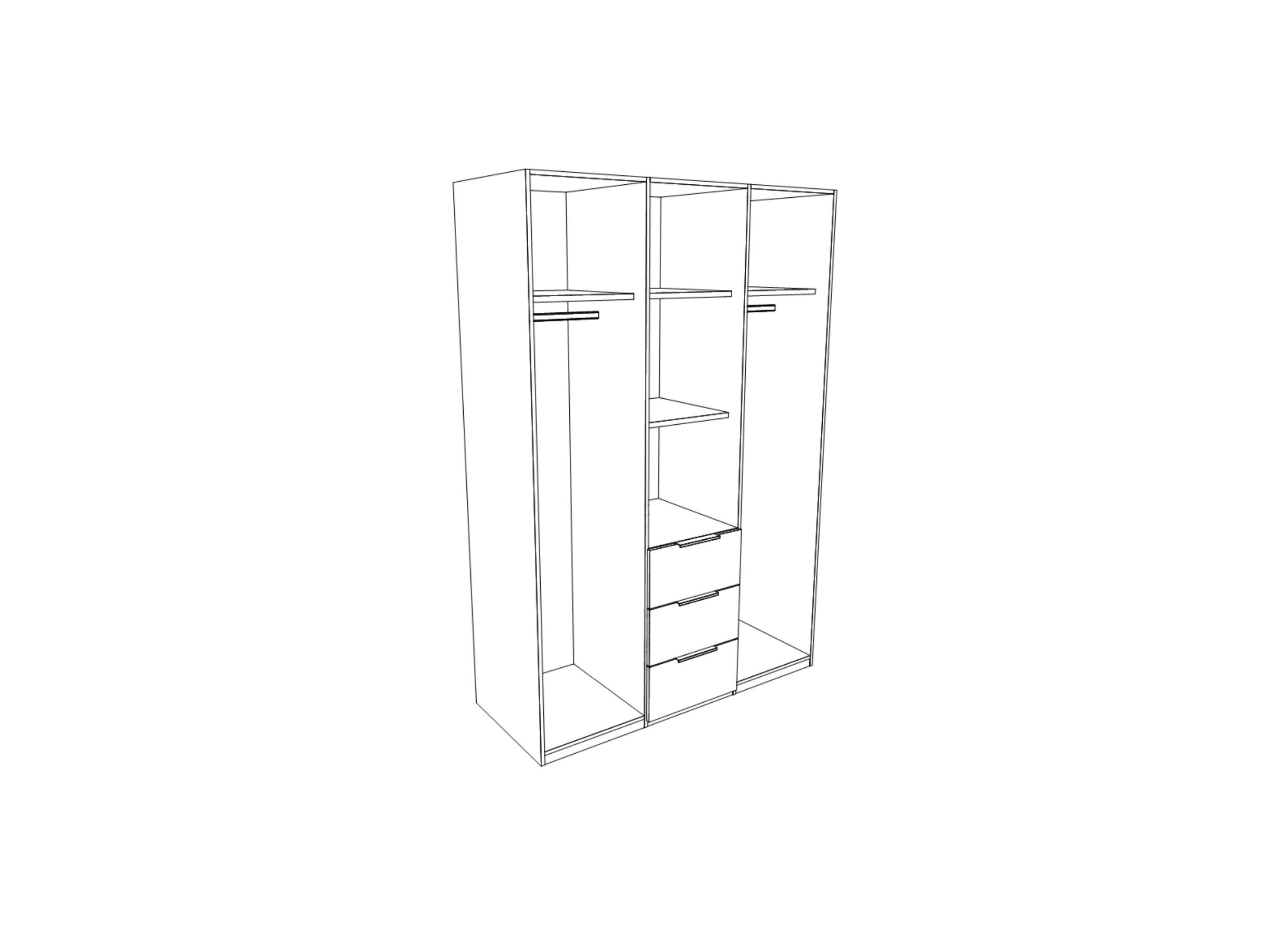 Garde-robe Cariba 135cm - décor - sanremo/wit