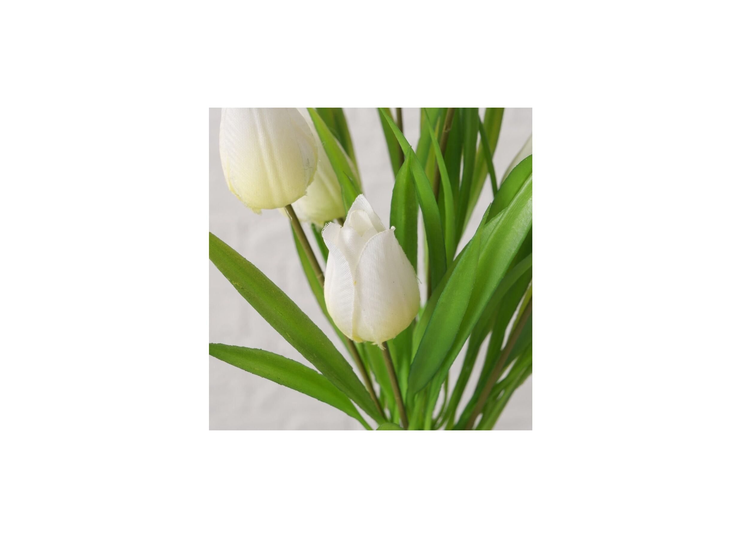 Detail - Fleur artificielle Tulipe H31cm - plastique - blanc